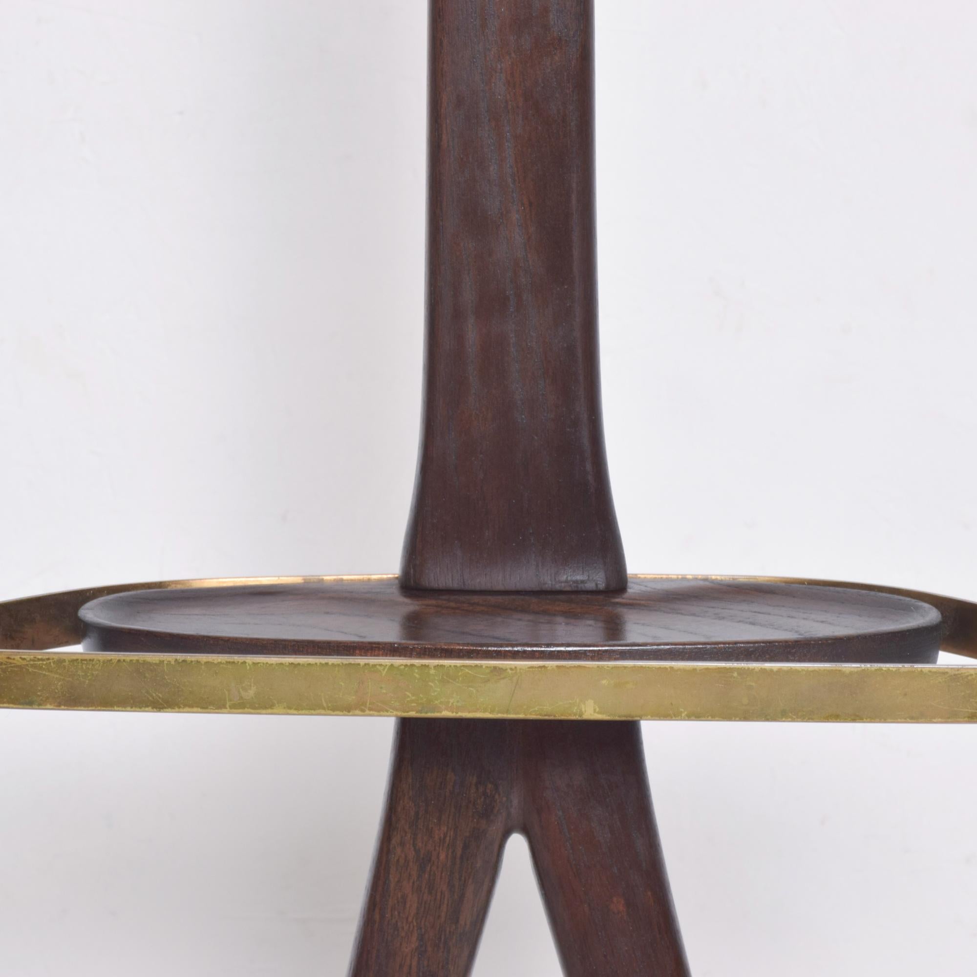 Mid-Century Modern 1950s Ico Parisi Fratelli Reguitti Sculpted Valet Stand Mahogany & Brass Italy