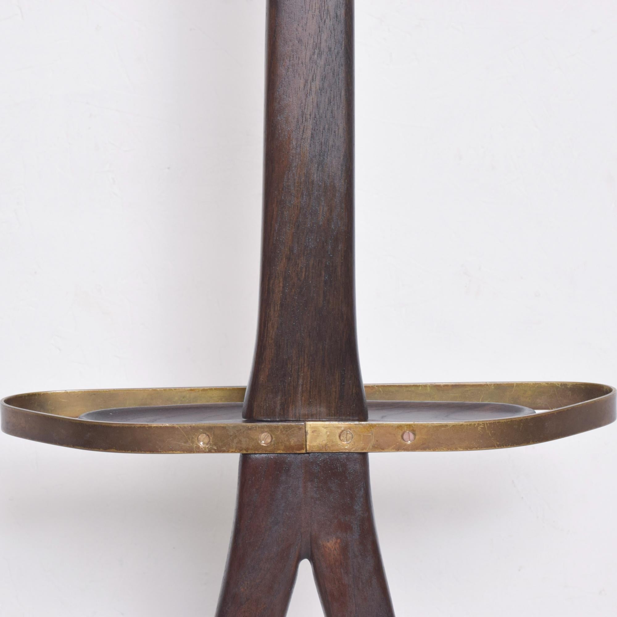 1950s Ico Parisi Fratelli Reguitti Sculpted Valet Stand Mahogany & Brass Italy 1