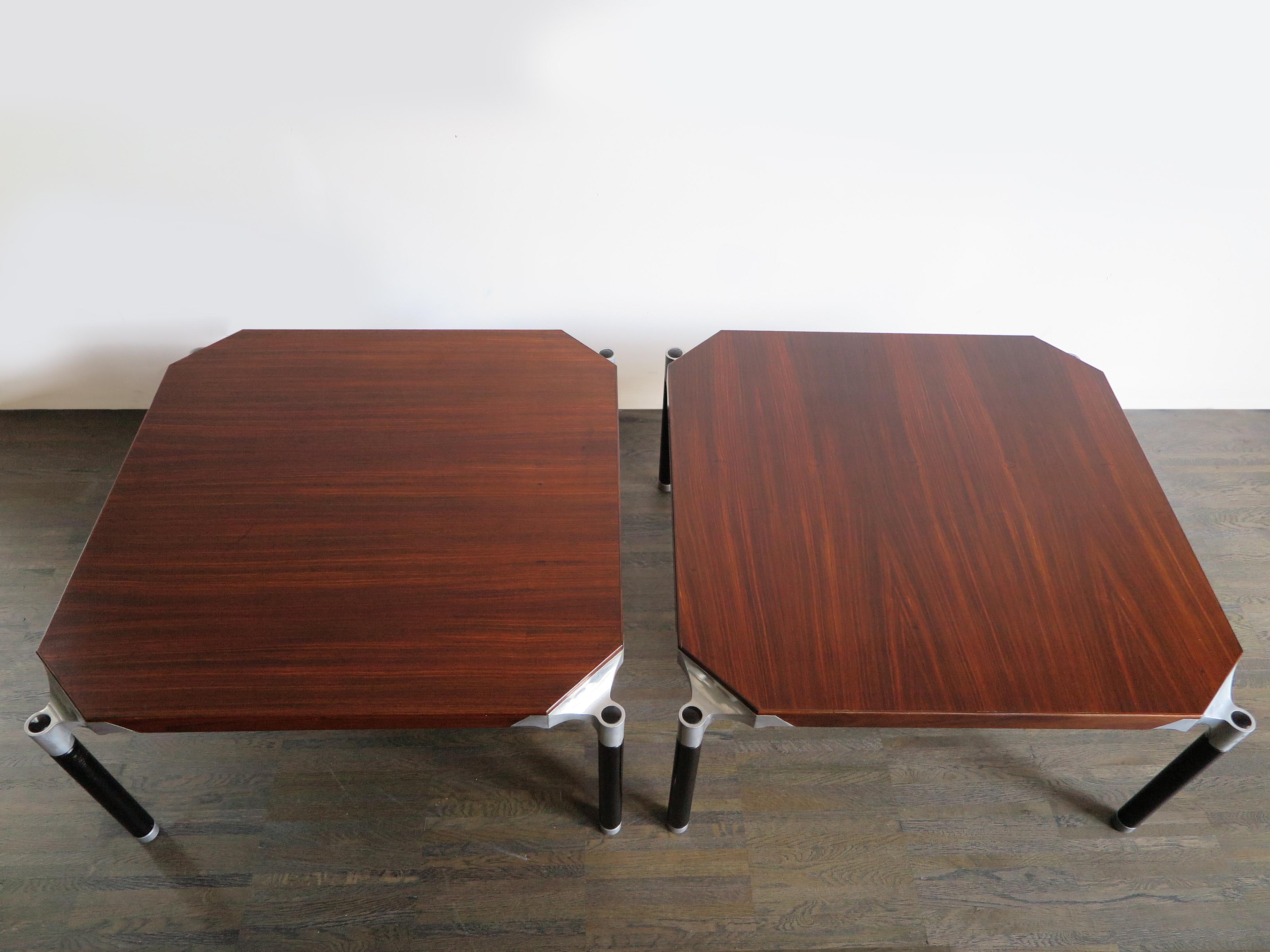 Ico Parisi for Mim Italian Mid-Century Modern Design Wood Sofa Tables, 1960s In Good Condition In Reggio Emilia, IT