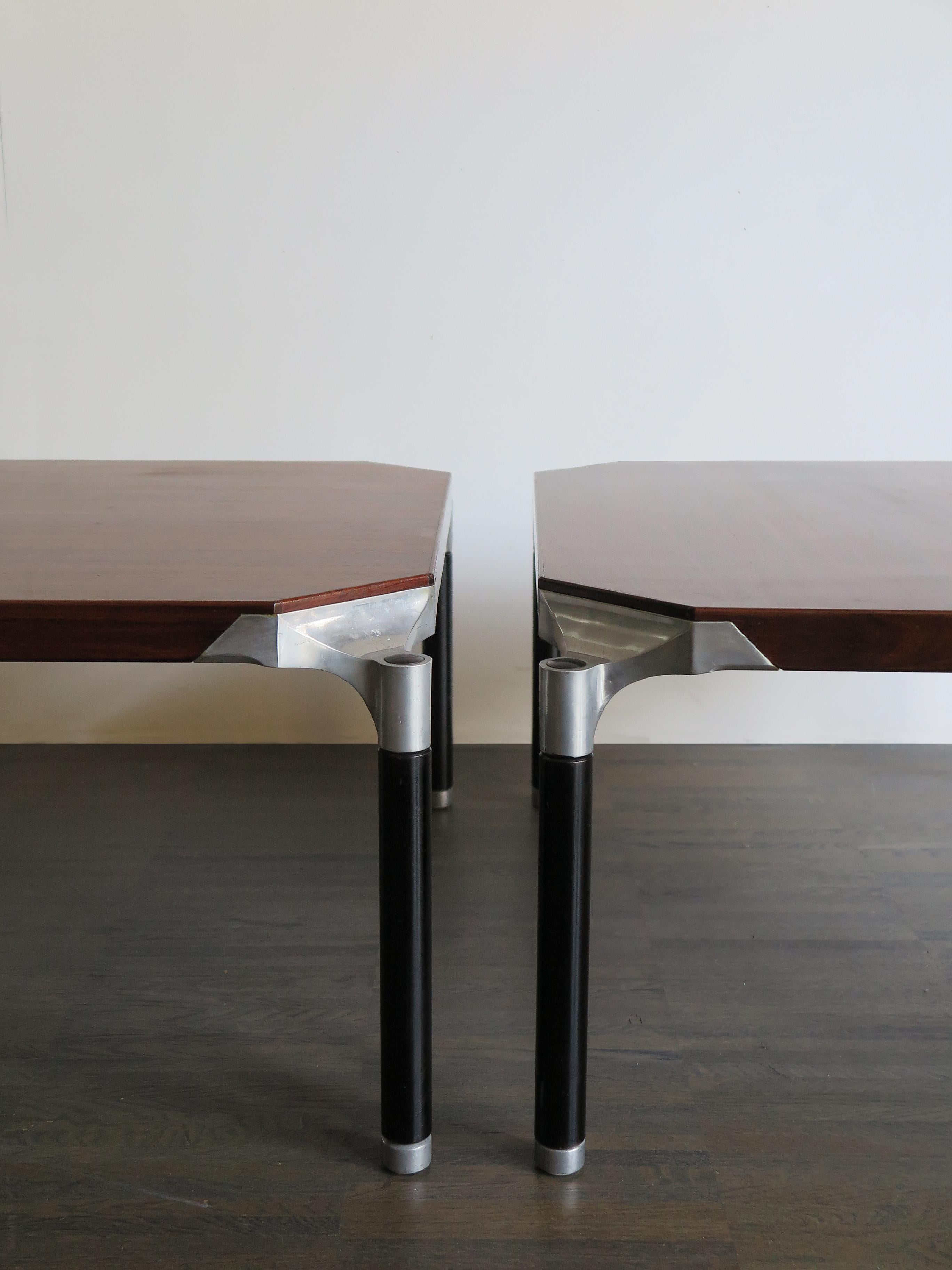 Ico Parisi for Mim Italian Mid-Century Modern Design Wood Sofa Tables, 1960s 1