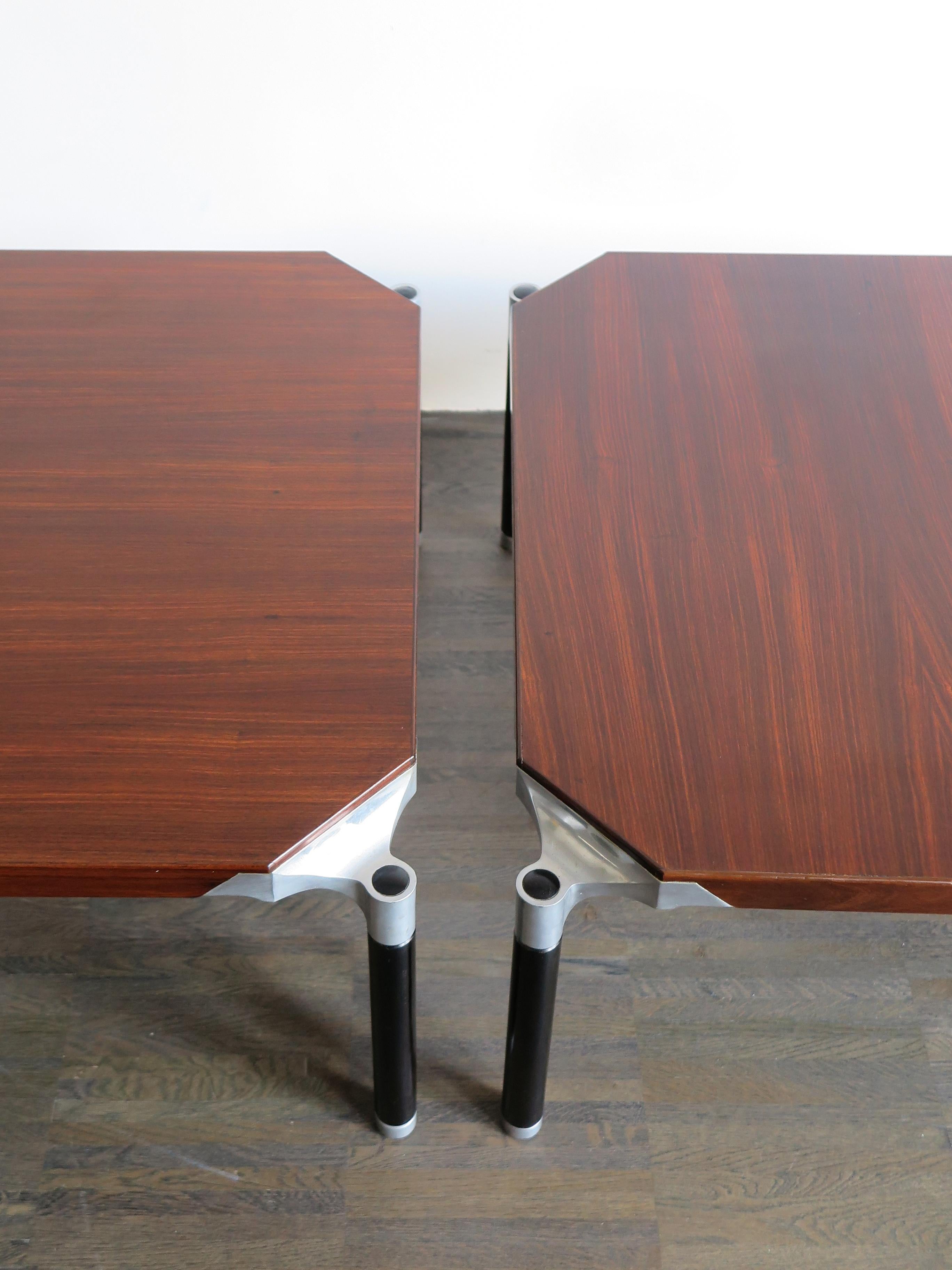 Ico Parisi for Mim Italian Mid-Century Modern Design Wood Sofa Tables, 1960s 2