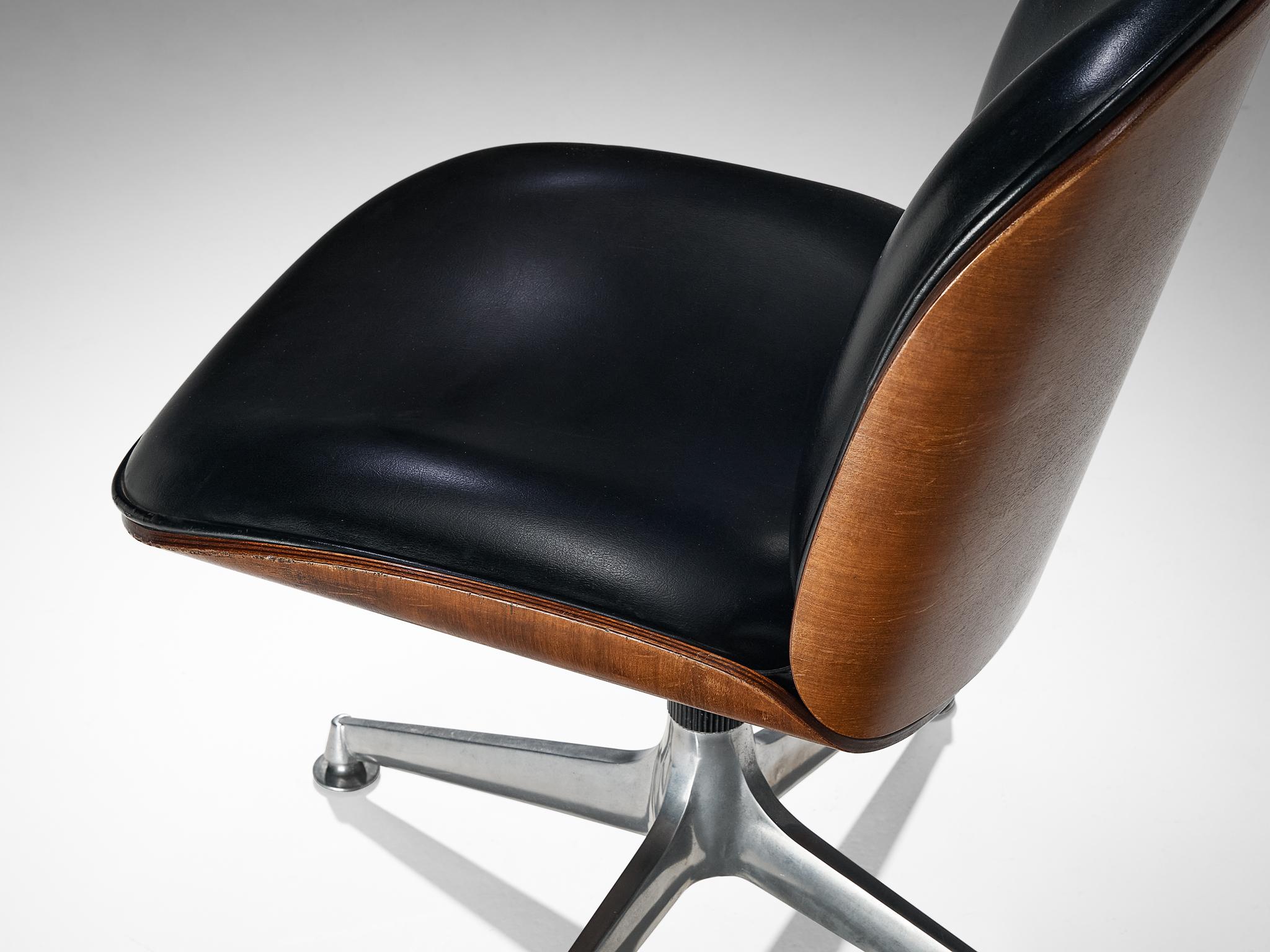 Mid-Century Modern Ico Parisi for Mim Roma Desk Chair in Teak 