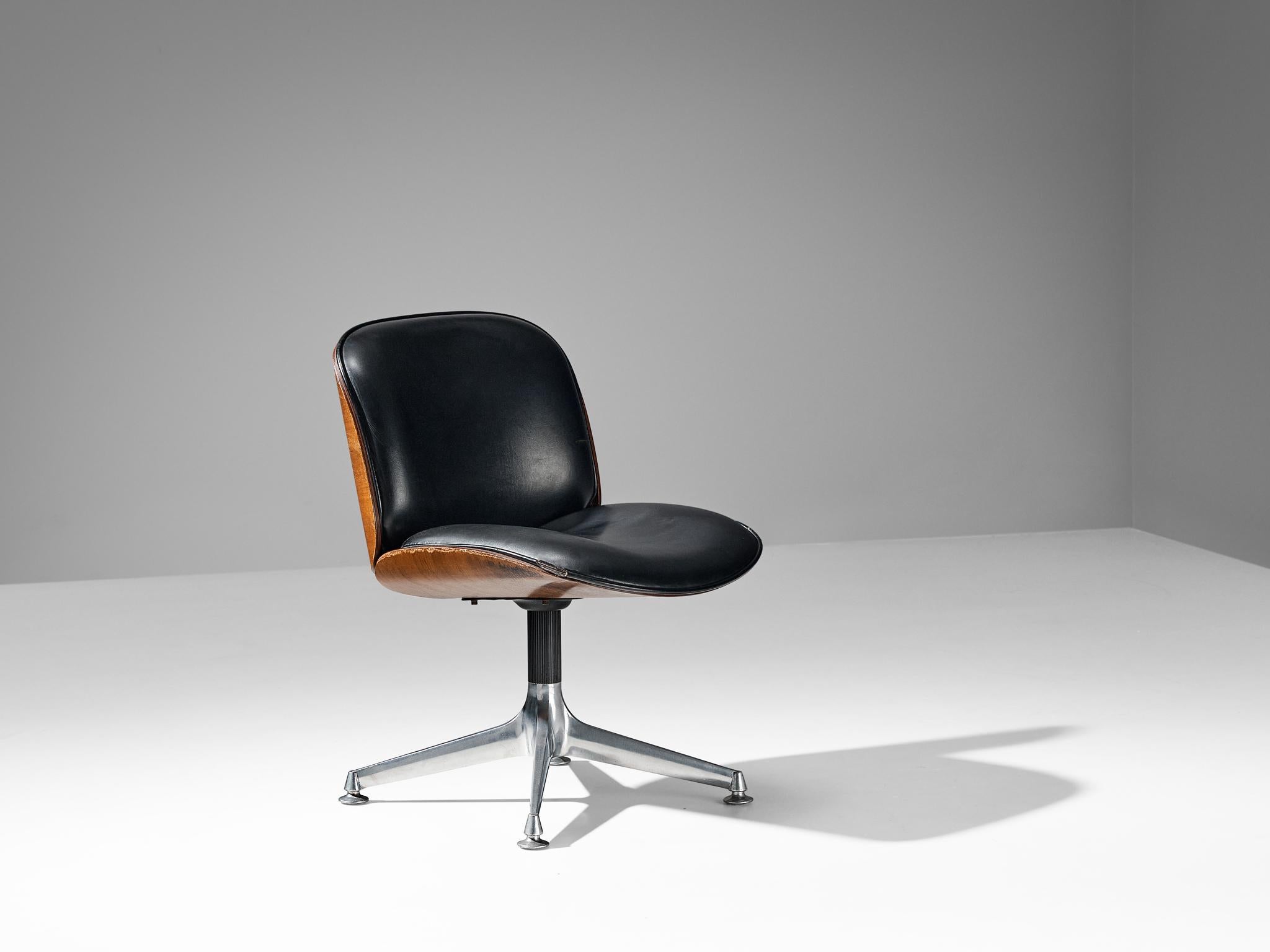 Italian Ico Parisi for Mim Roma Desk Chair in Teak 