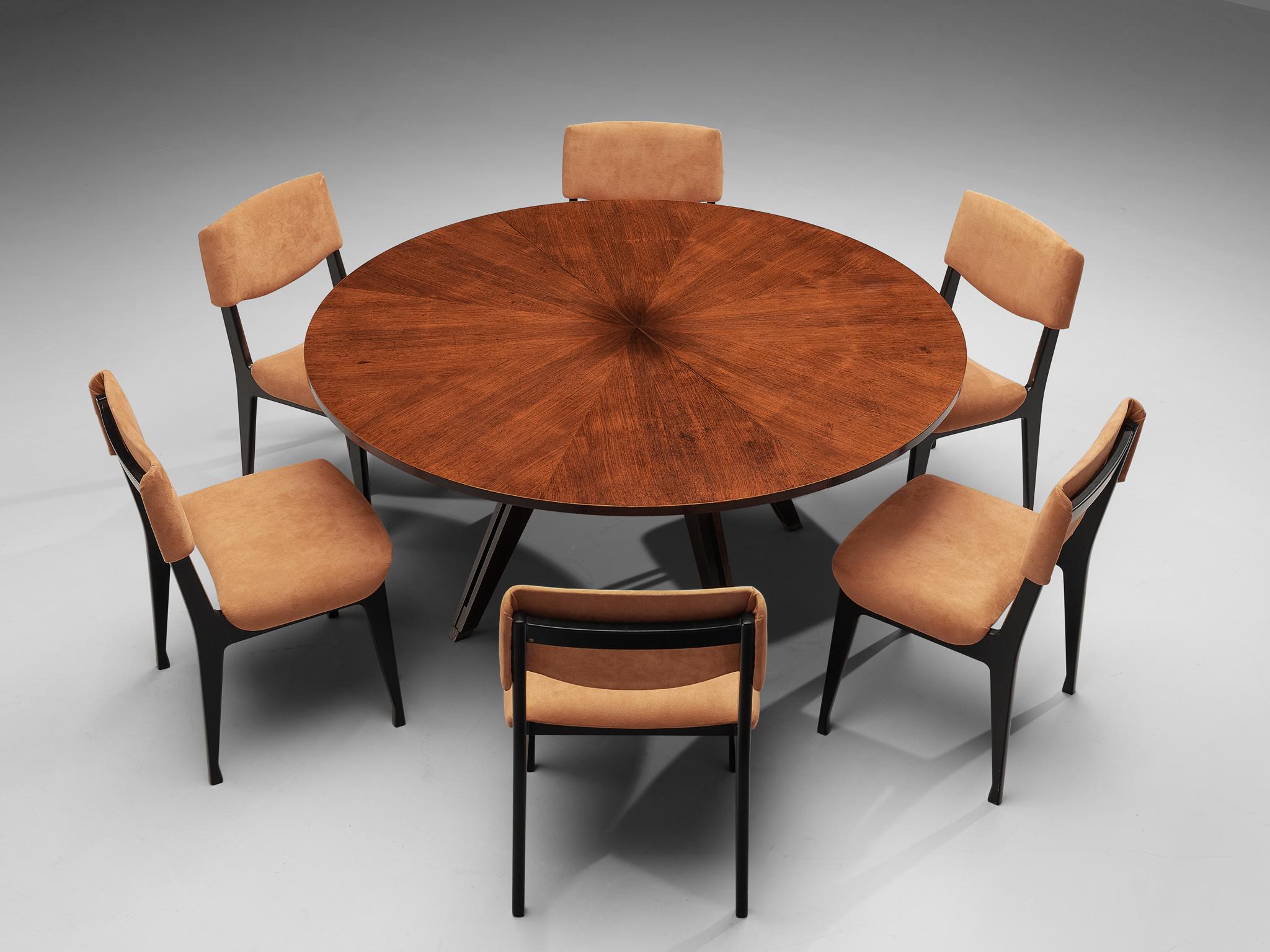 1960s french x-base round dining table