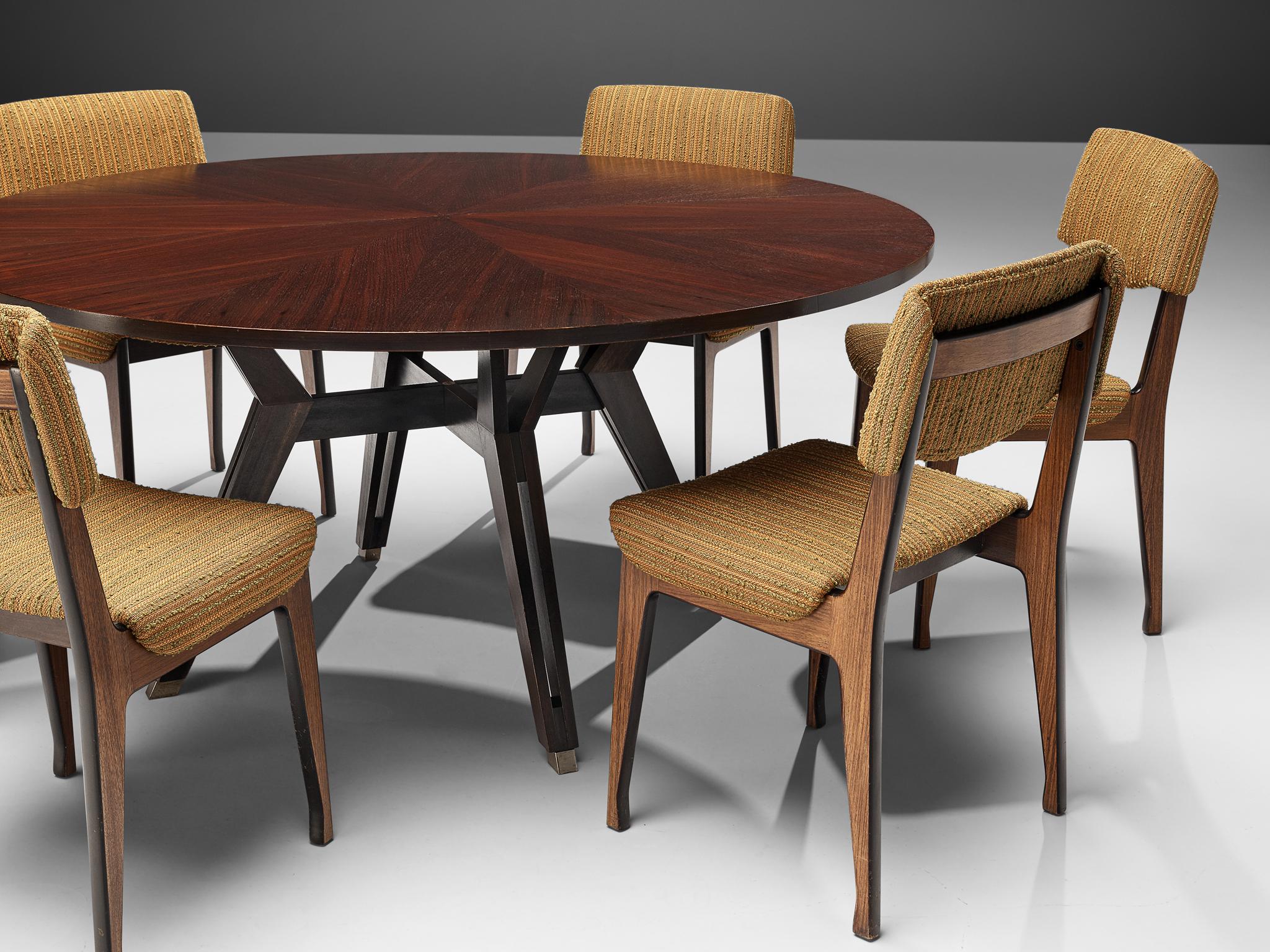 Ico Parisi for MIM Roma Dining Table and MIM Roma Dining Chairs In Good Condition In Waalwijk, NL