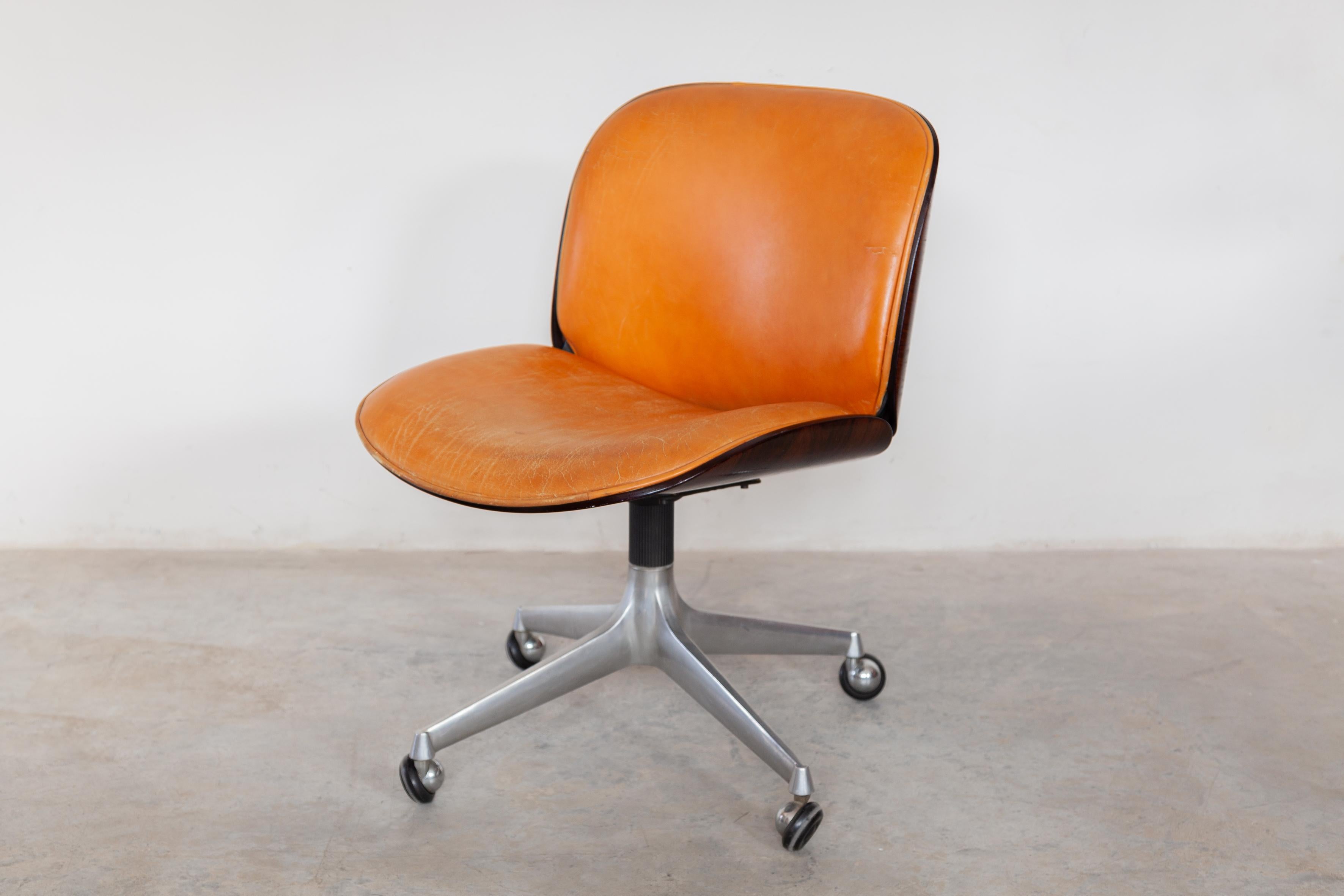 Italian Ico Parisi for Mim Roma Swivel Desk Chair Model 'Terni' Italy