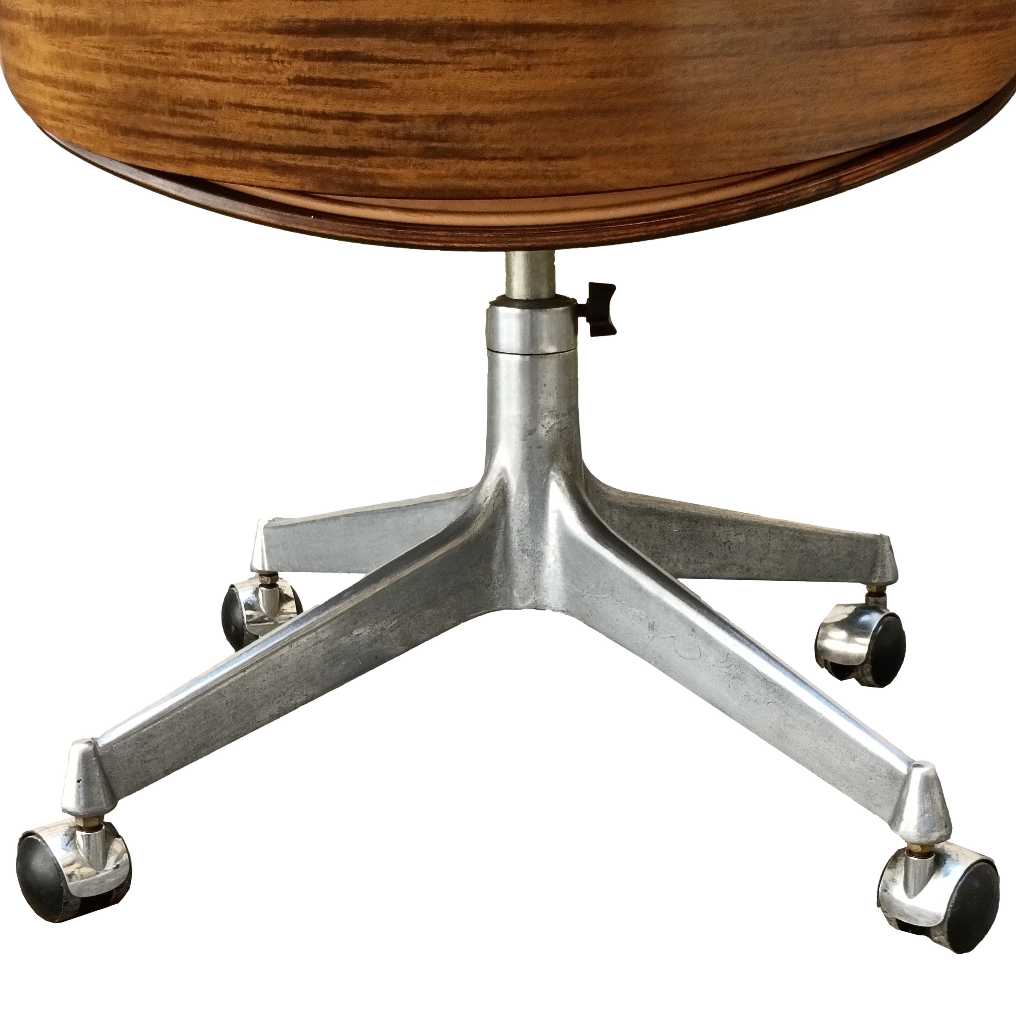 Metal Ico Parisi for MIM Roma Swiwel Chair, Italy 1950s For Sale
