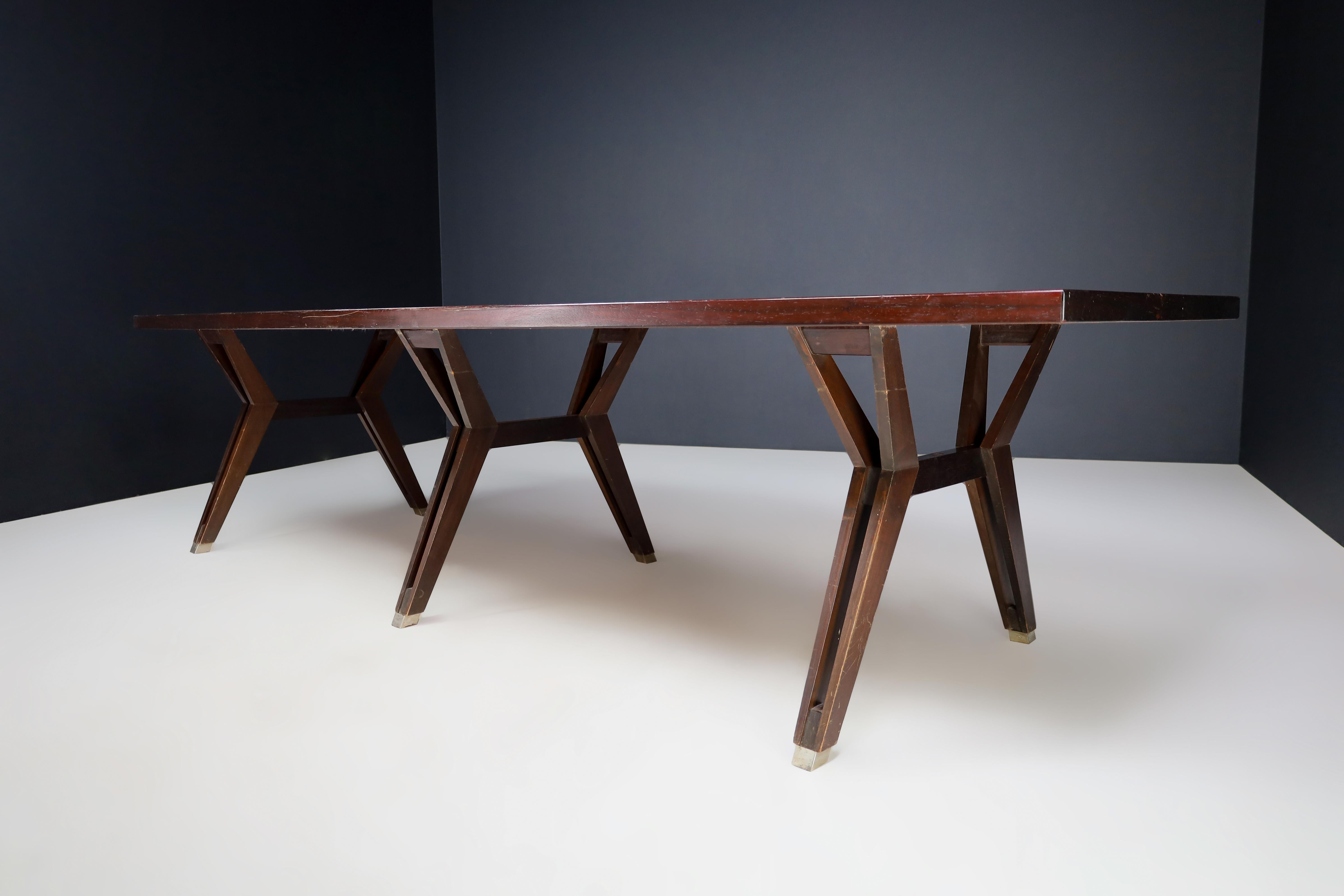 Mid-Century Modern Ico Parisi for MIM Roma XL Large Dining Room Table, Italy 1950. For Sale