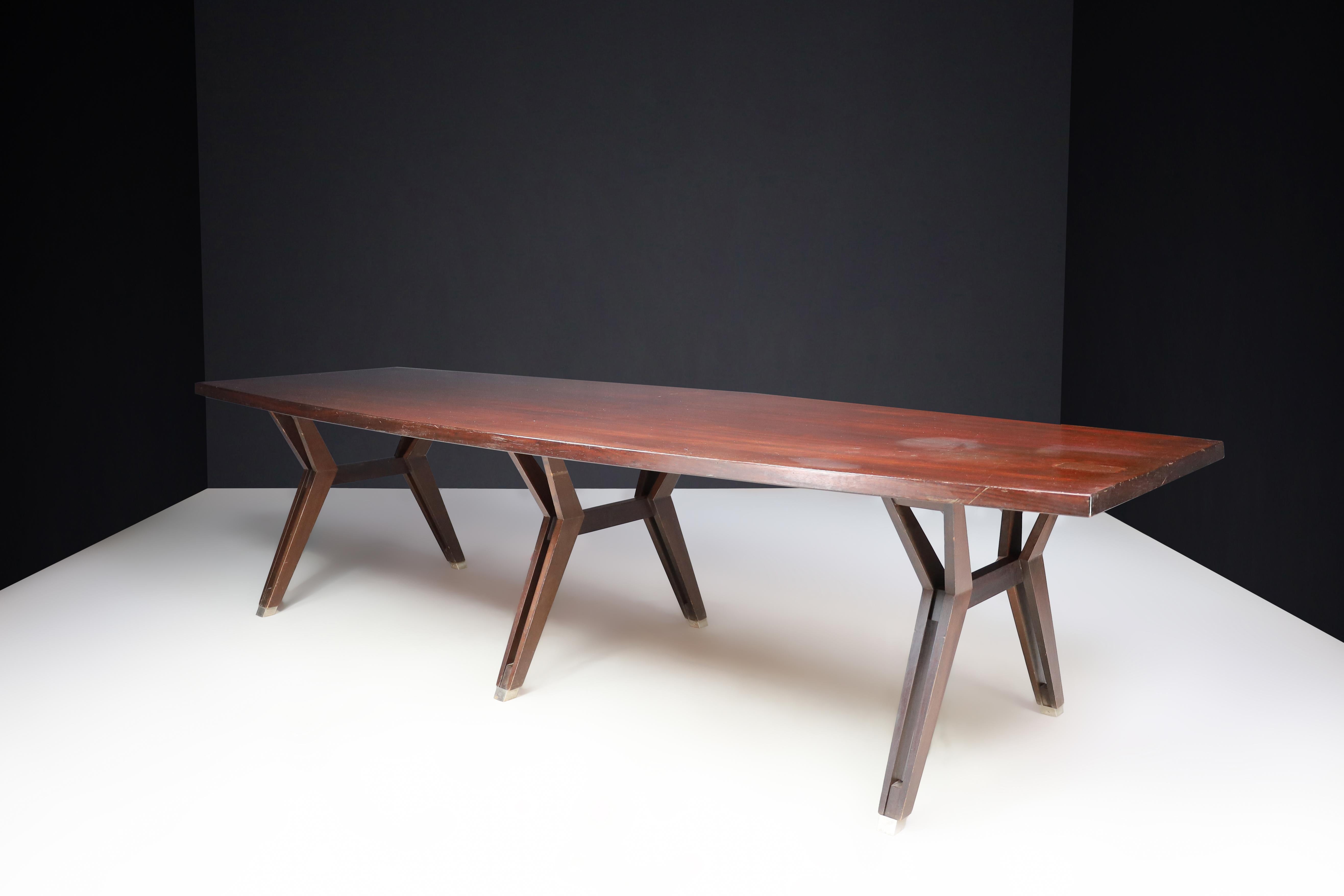 Italian Ico Parisi for MIM Roma XL Large Dining Room Table, Italy 1950. For Sale