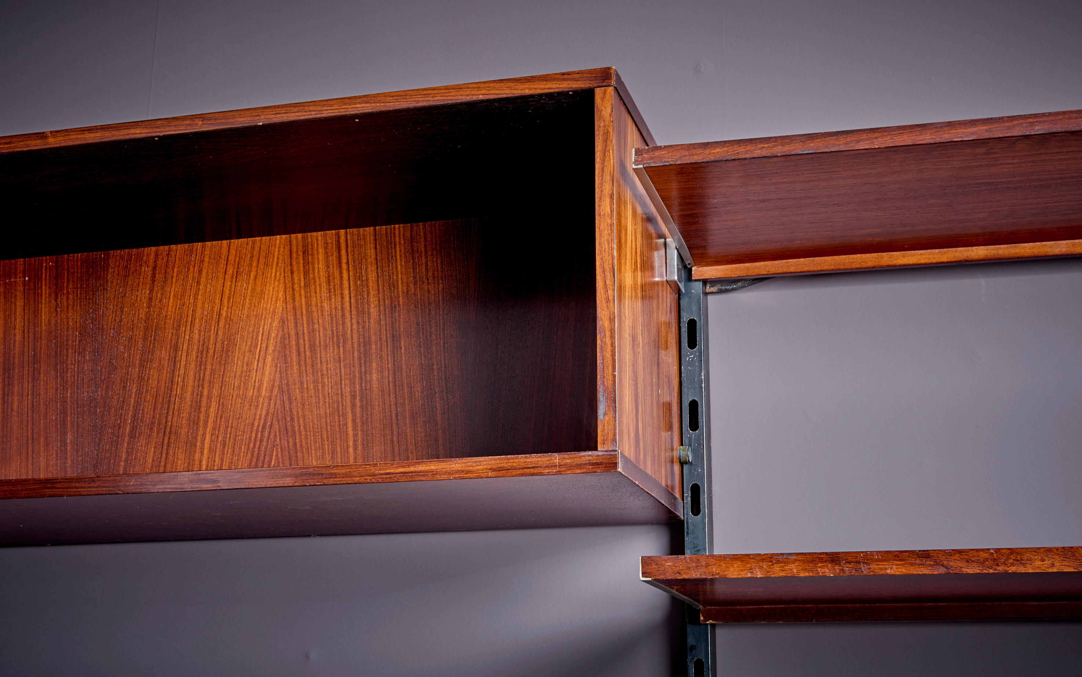 Mid-Century Modern Ico Parisi for MIM Shelf in Rosewood and Metal For Sale