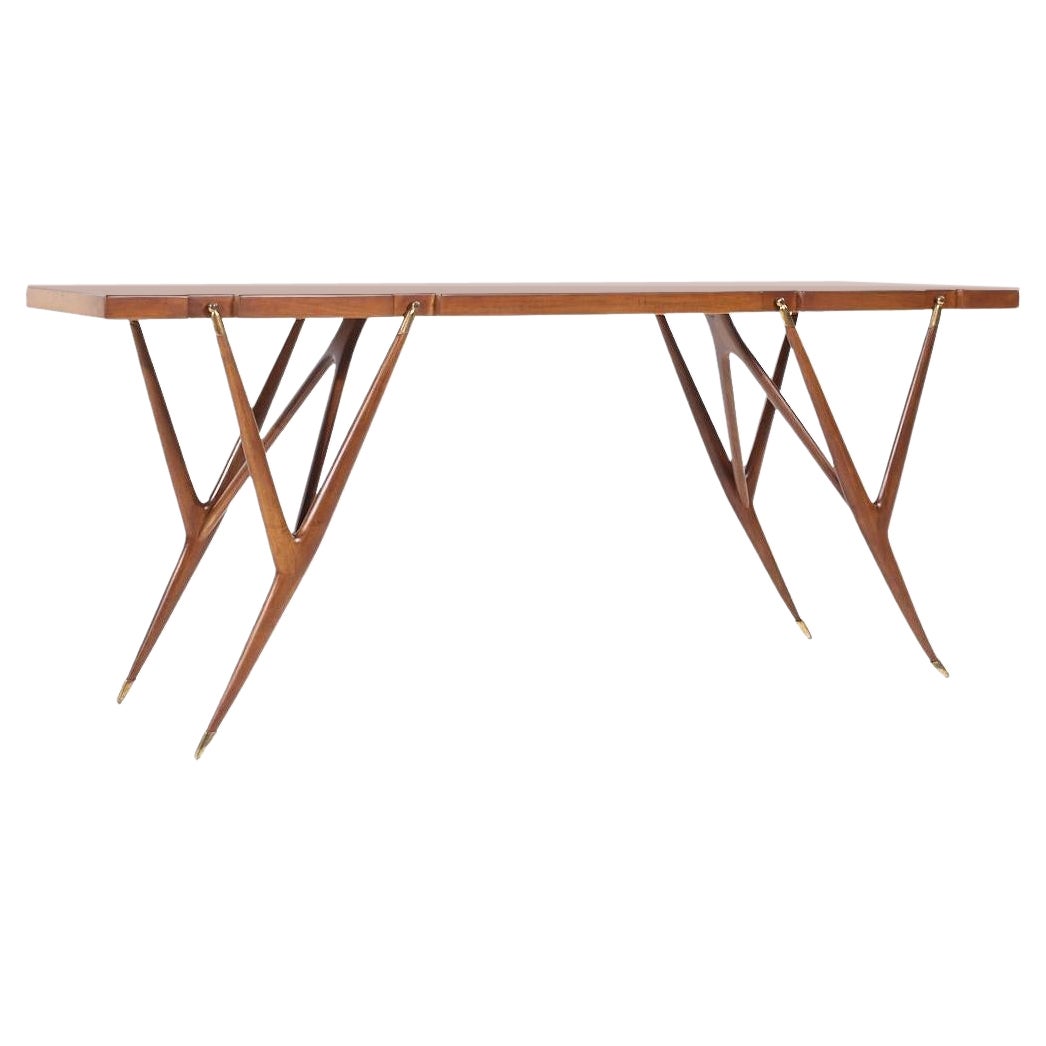 Konsolentisch aus Nussbaum und Messing, Ico Parisi für Singer and Sons, Mitte des Jahrhunderts im Angebot