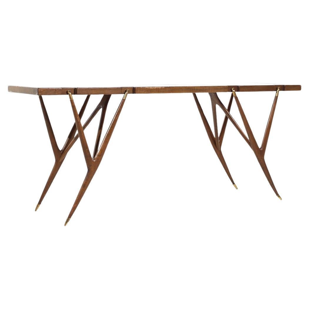 Ico Parisi for Singer and Sons Mid Century Walnut and Brass Console Table For Sale