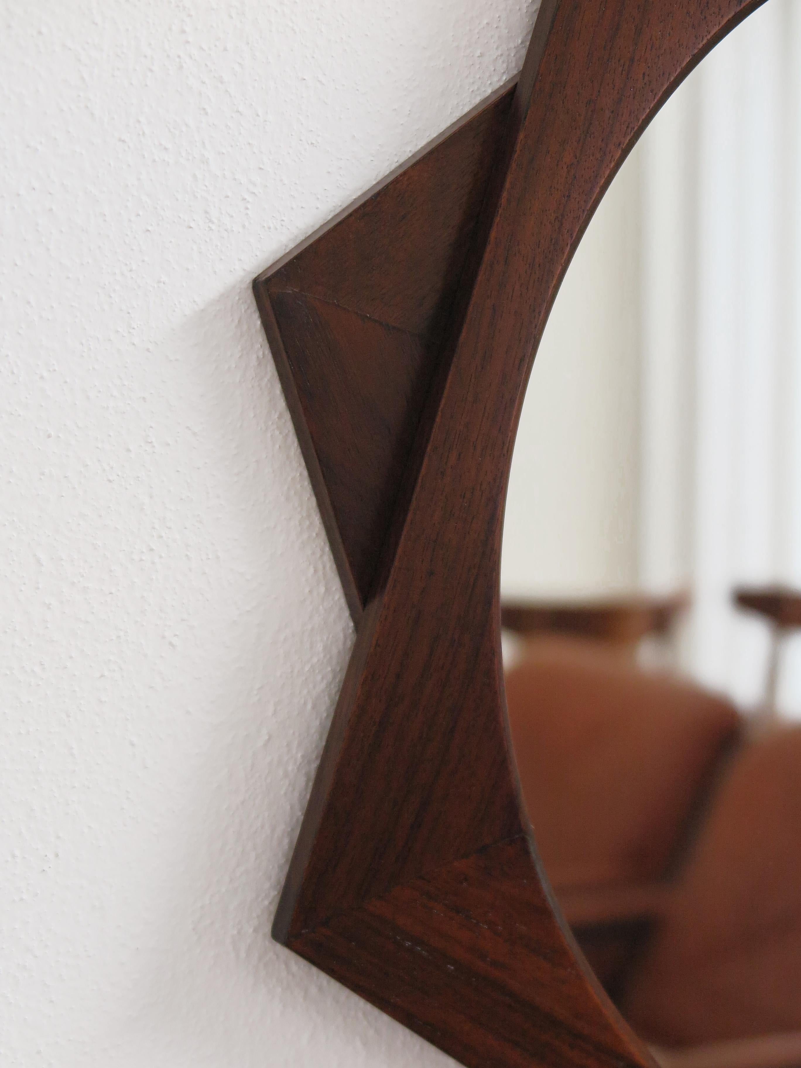 Ico Parisi for Stildomus Midcentury Italian Wood Wall Mirror 1960s in vendita 4