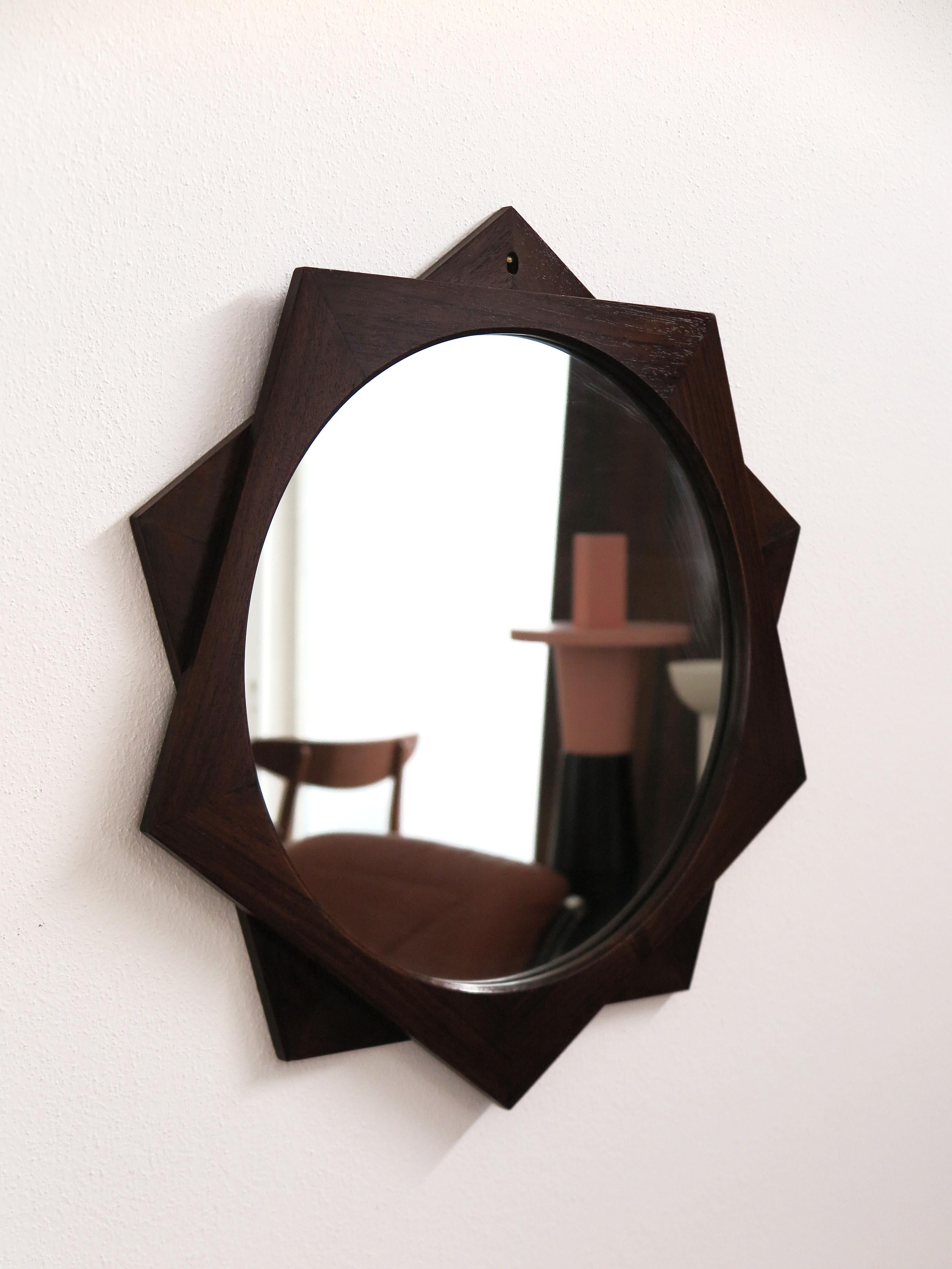 Ico Parisi for Stildomus Midcentury Italian Wood Wall Mirror 1960s In condizioni buone in vendita a Reggio Emilia, IT