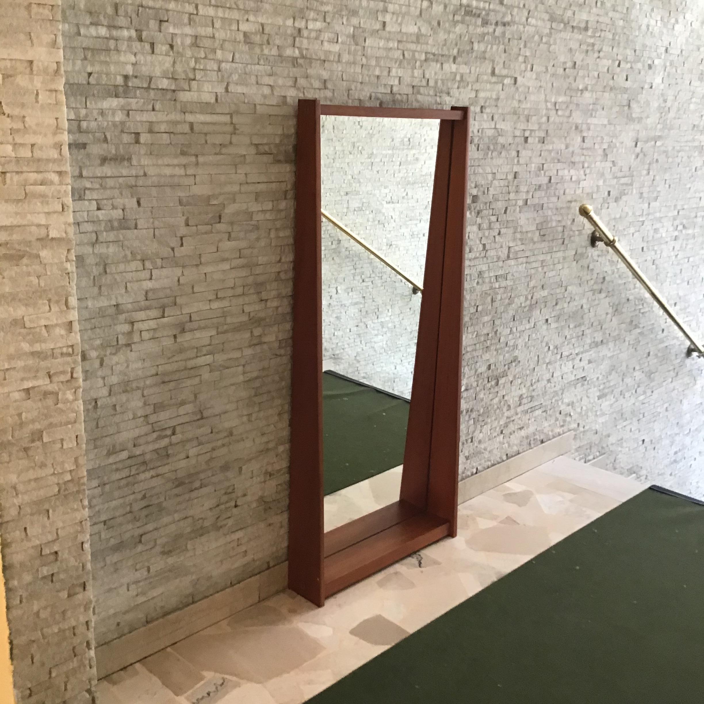 Ico Parisi “In the Stile” Mirror Wood Brass 1960 Italy In Good Condition For Sale In Milano, IT