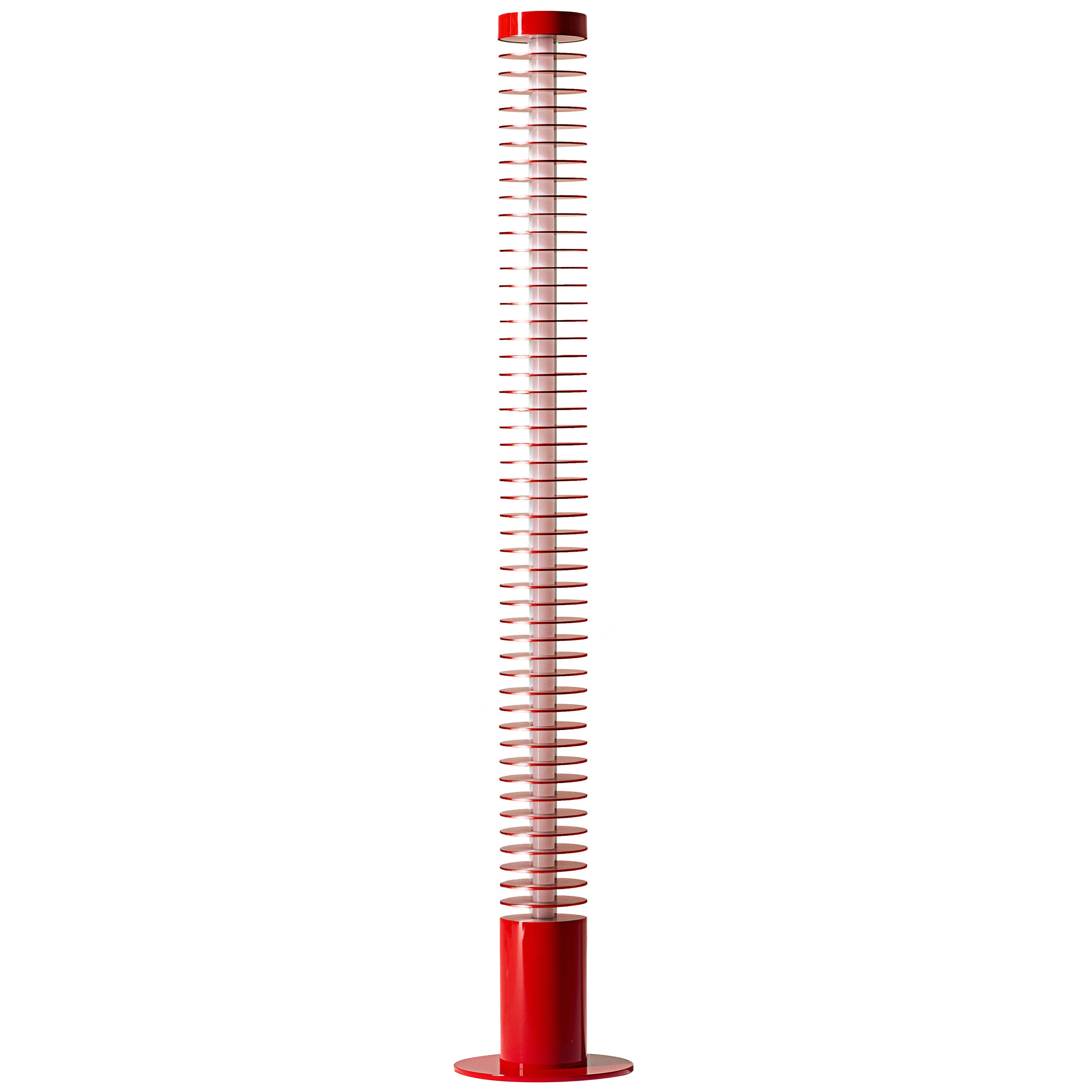 Ico Parisi Iride Floor Lamp by Cassina, Red Aluminium, Higher Version
