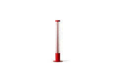 Lampada da terra Ico Parisi Iride di Cassina, alluminio rosso, versione inferiore