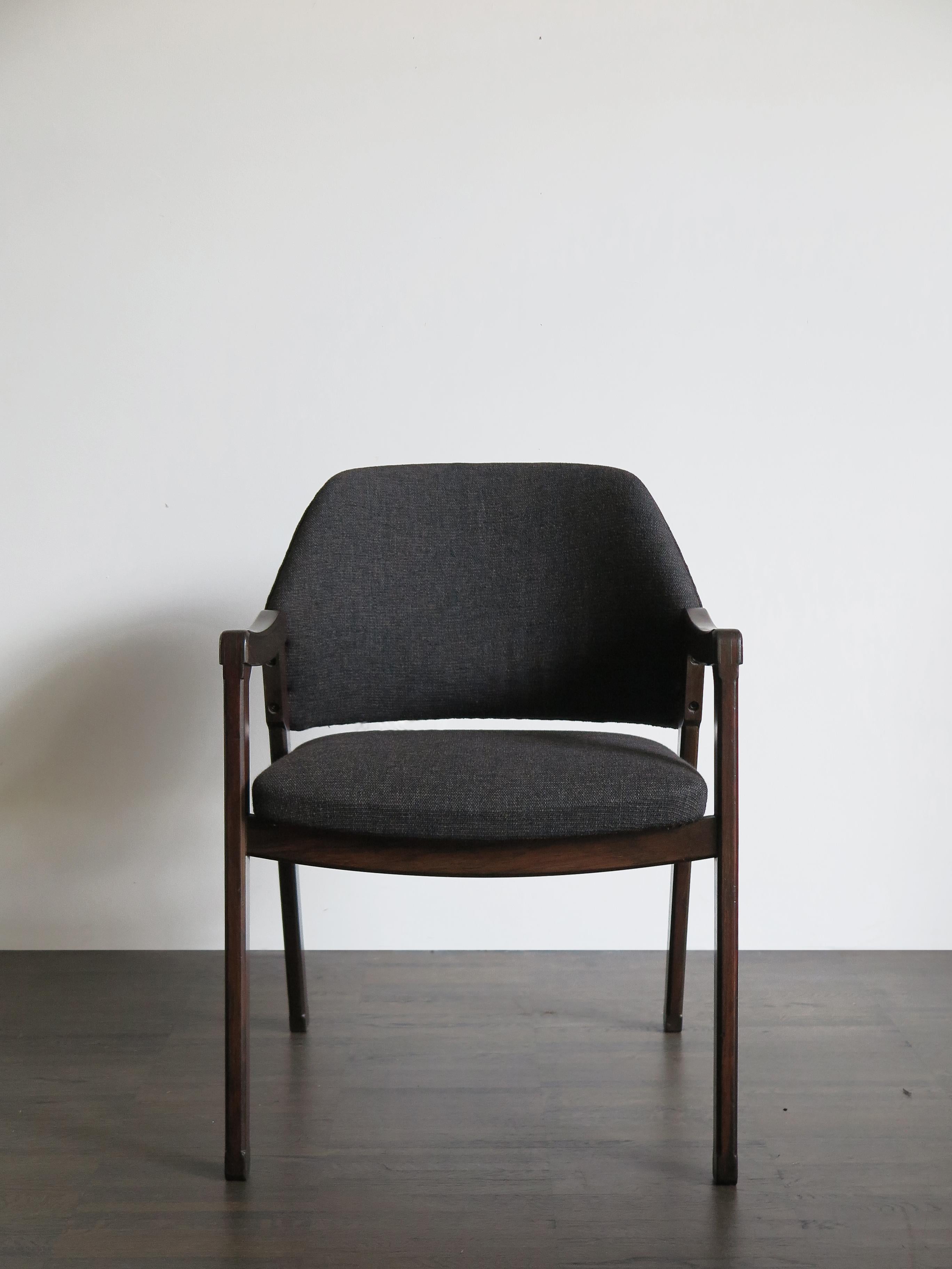 Mid-Century Modern Ico Parisi Italian Fabric and Wood Armchair Model 814 for Cassina, 1960s
