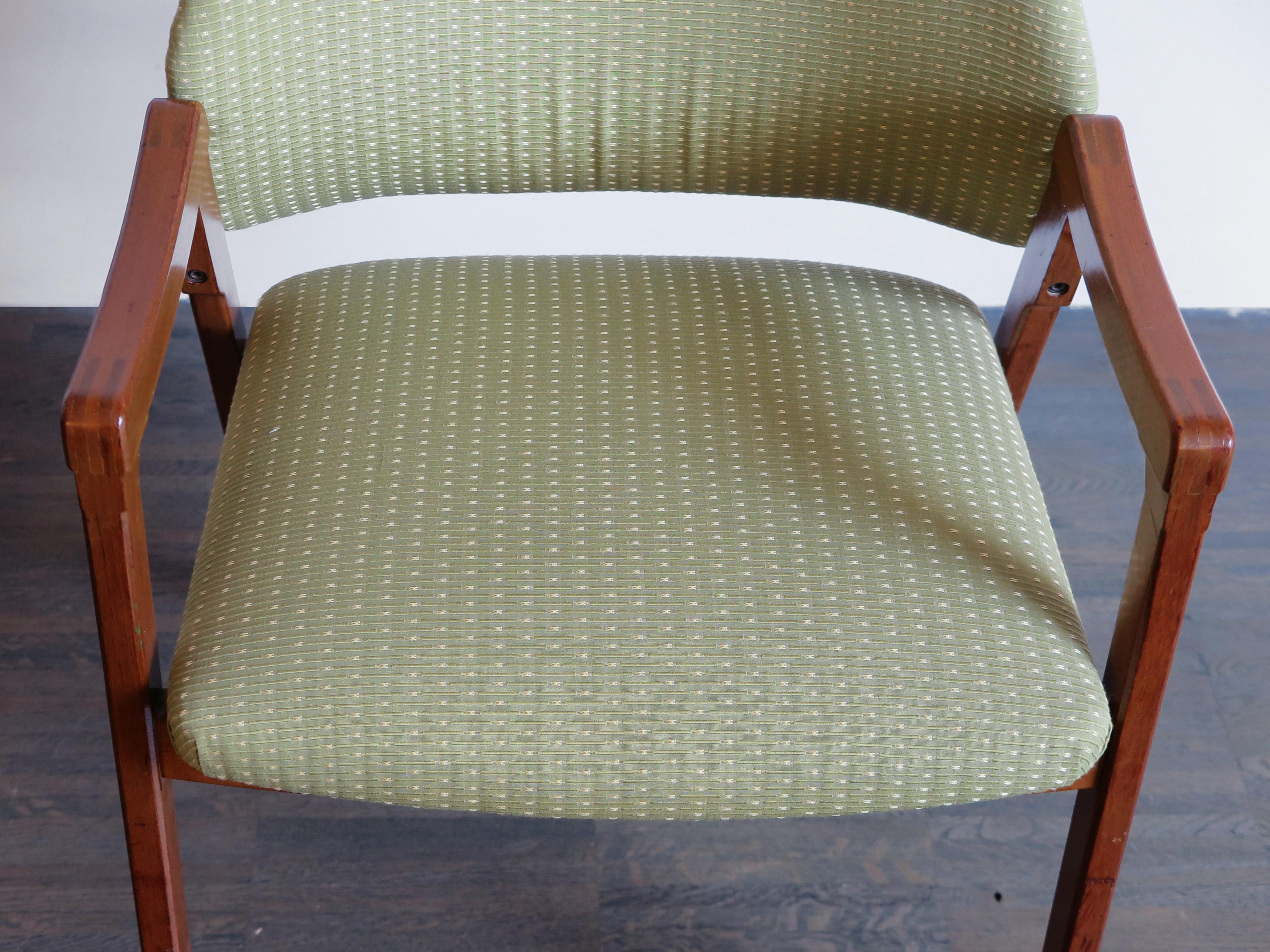 Ico Parisi Italian Fabric and Wood Armchair Model 814 for Cassina, 1960s 3