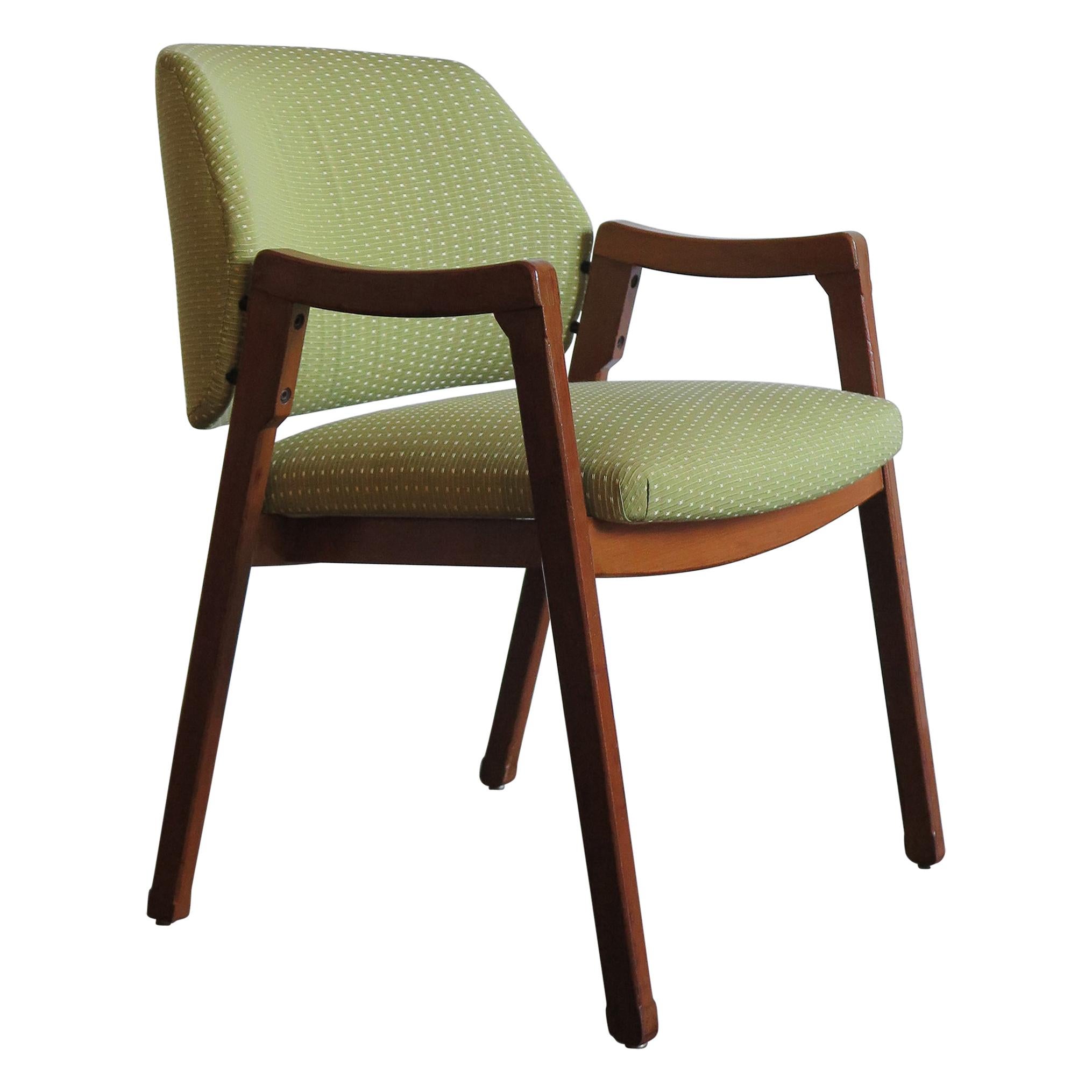 Ico Parisi Italian Fabric and Wood Armchair Model 814 for Cassina, 1960s