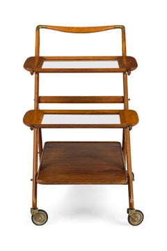 Ico Parisi Italian Mid-Century 3-Tier Rolling Bar Cart