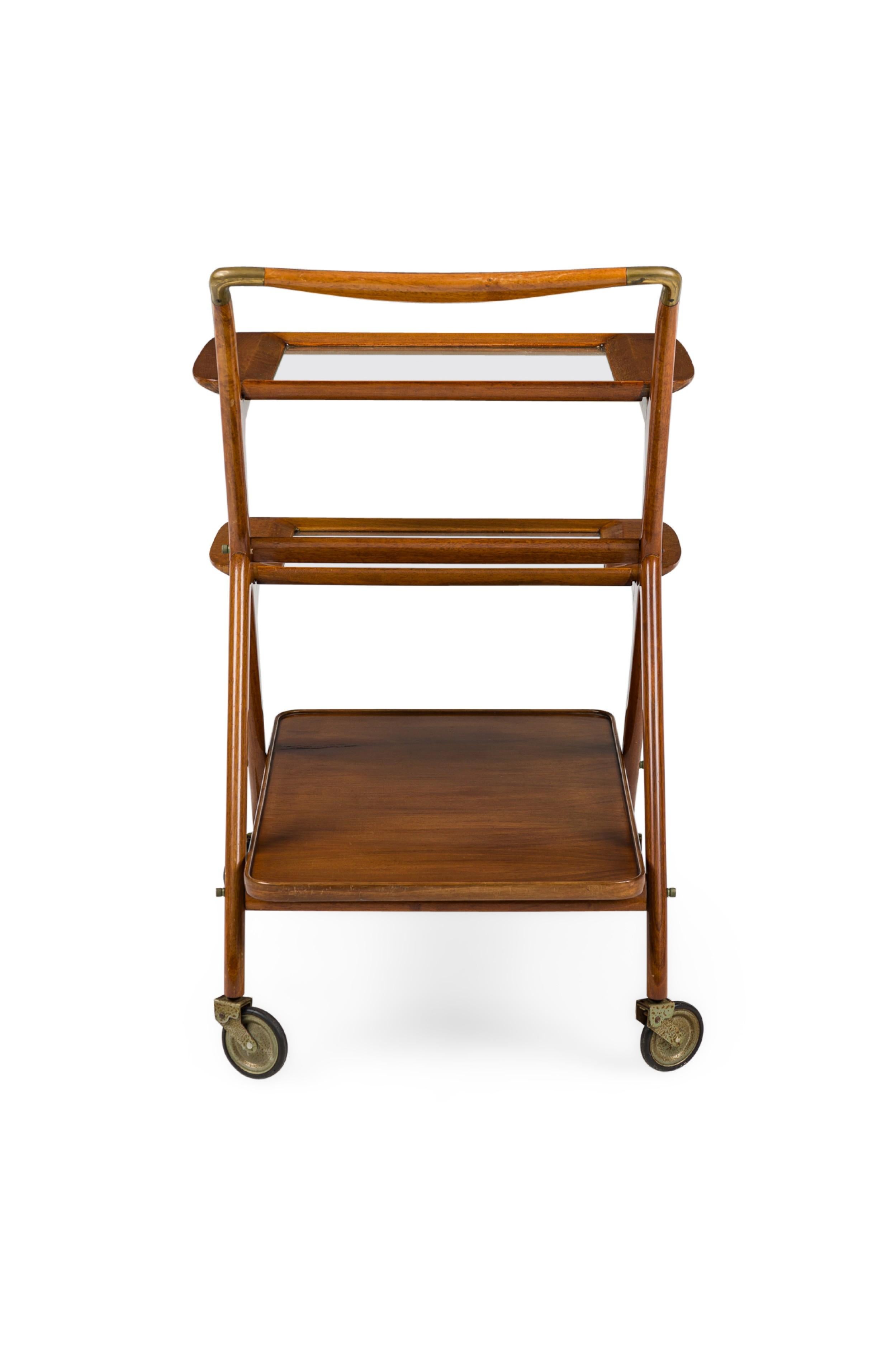 Moulage Ico Parisi Italian Mid-Century Rolling Bar Cart à 3 niveaux en vente