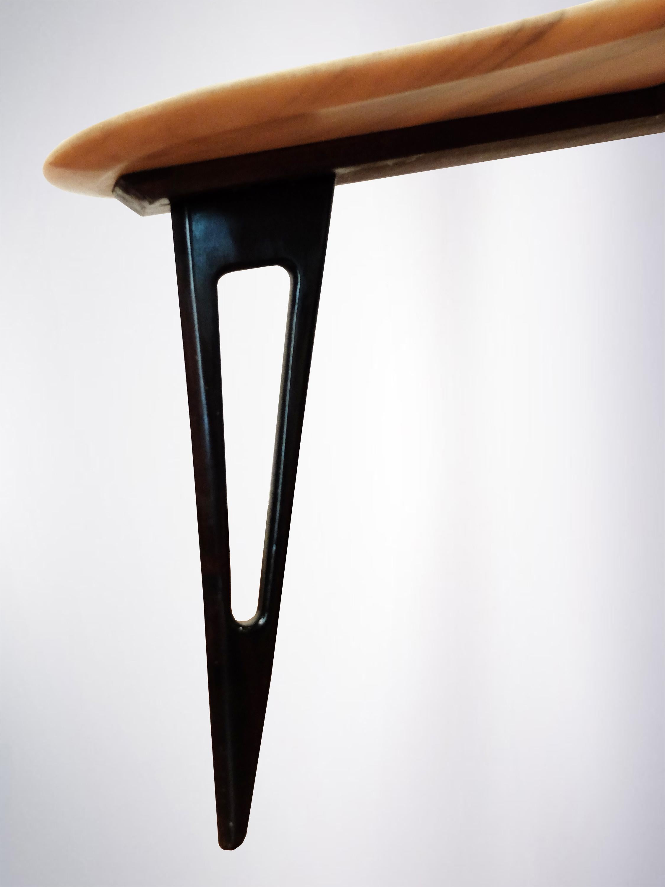 Ico Parisi, Italian Mid-Century Modern Side Table in Marble and Mahogany, 1950 For Sale 1