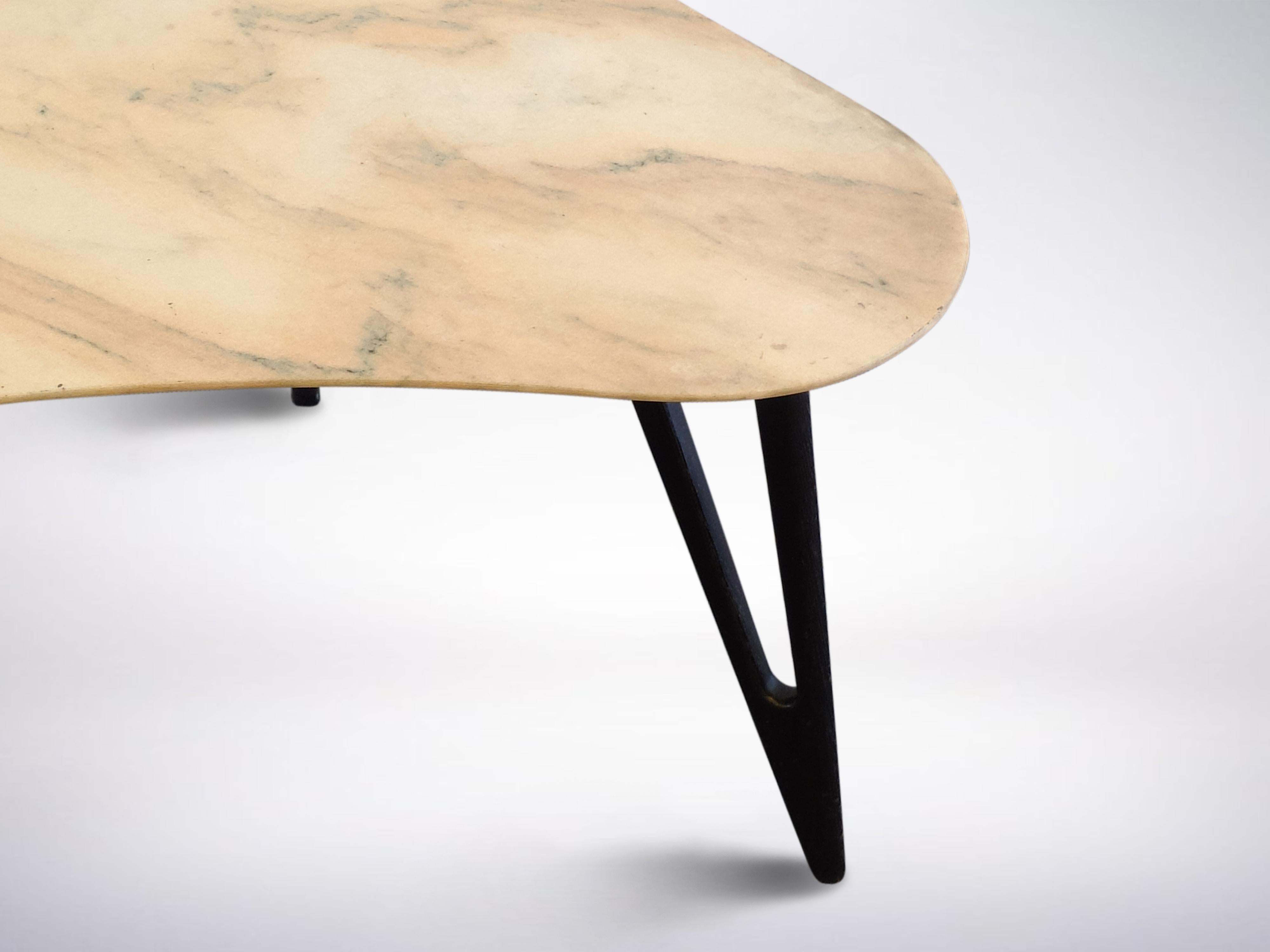 Ico Parisi, Italian Mid-Century Modern Side Table in Marble and Mahogany, 1950 2