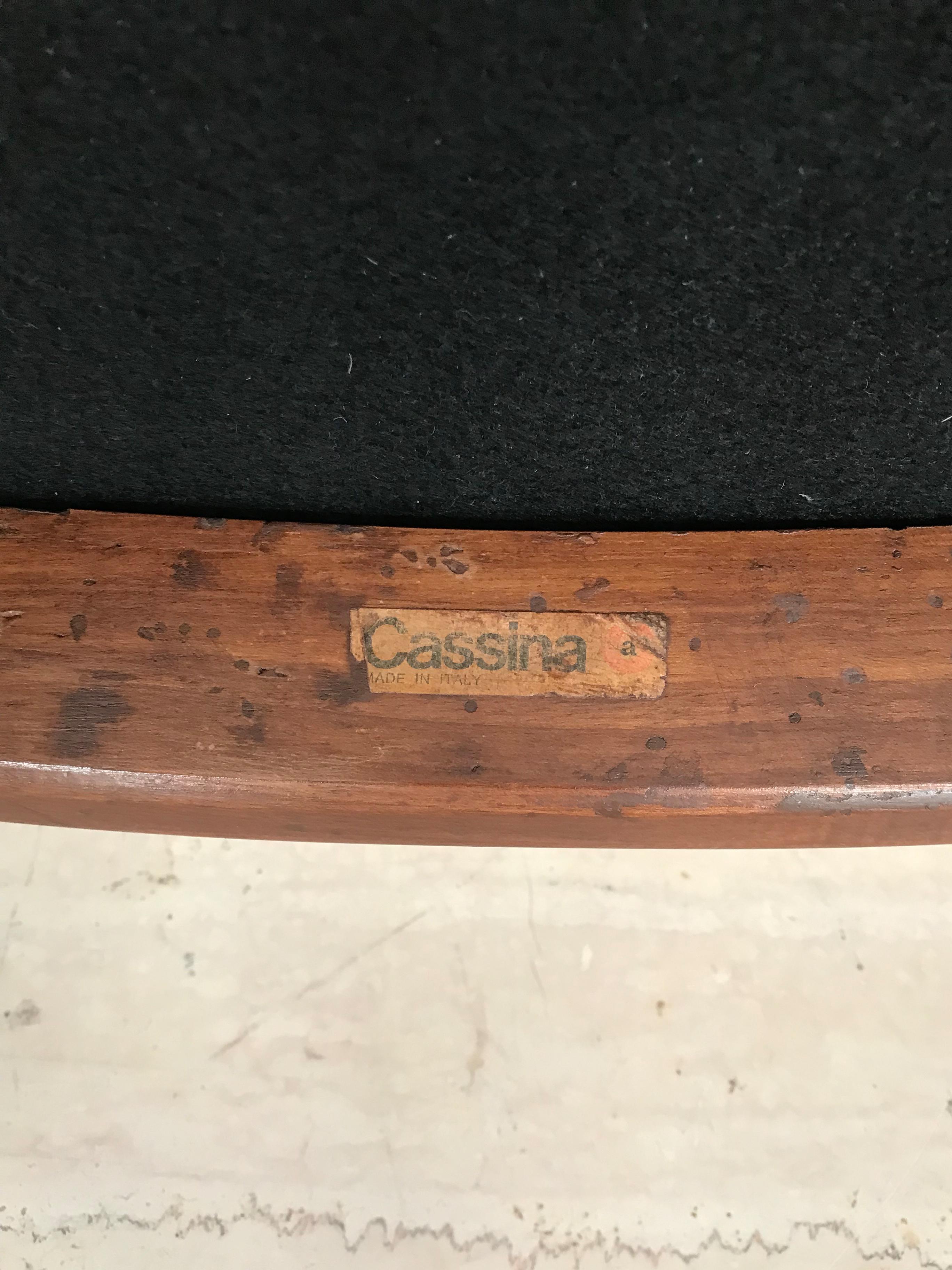 Fauteuil en bois et tissu modèle 814 pour Cassina, Ico Parisi, Italie, milieu du siècle, années 1960 en vente 13