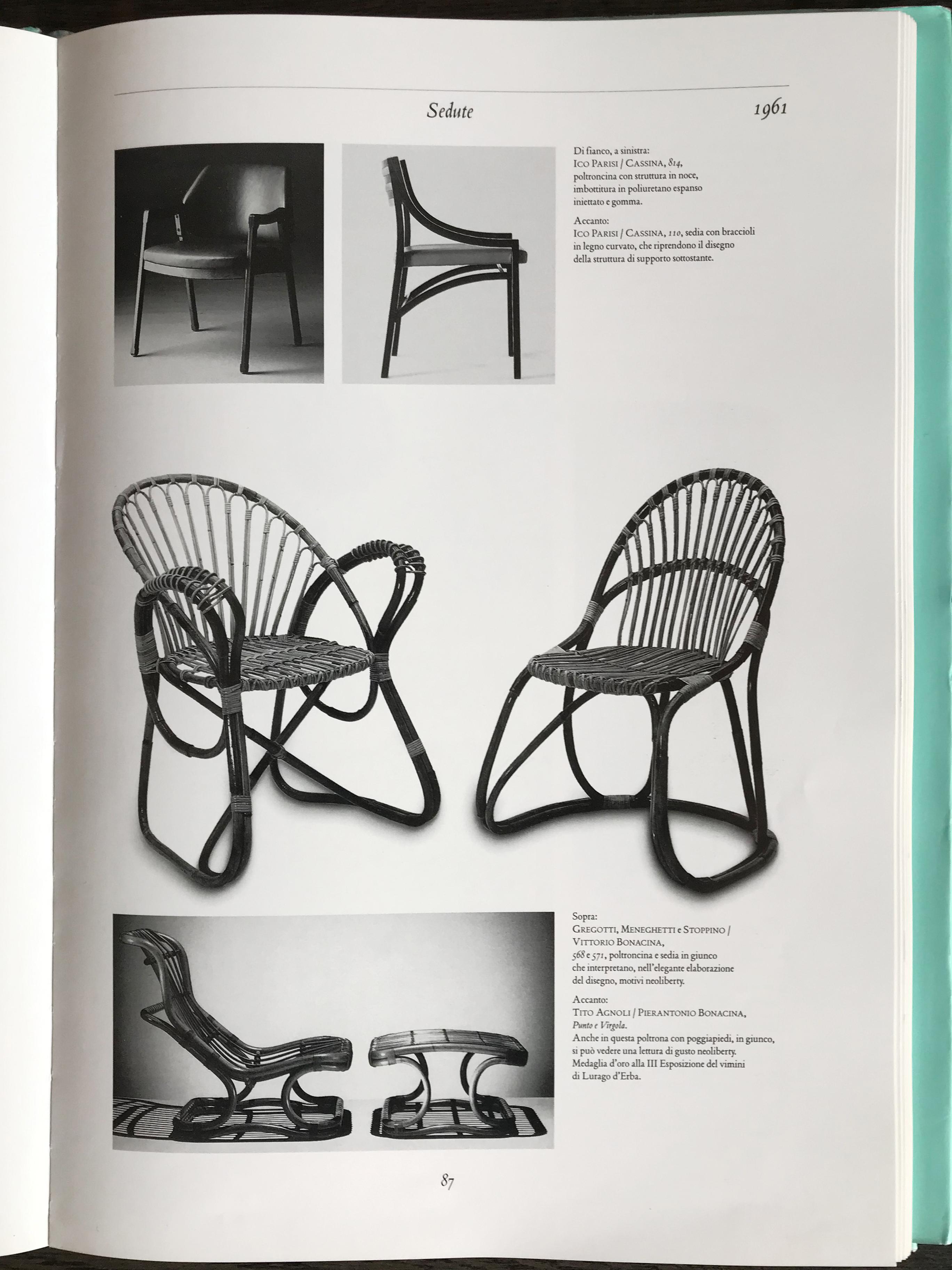 Italienischer Ico Parisi-Sessel aus Stoffholz aus der Mitte des Jahrhunderts, Modell 814 für Cassina, 1960er Jahre (Moderne der Mitte des Jahrhunderts) im Angebot