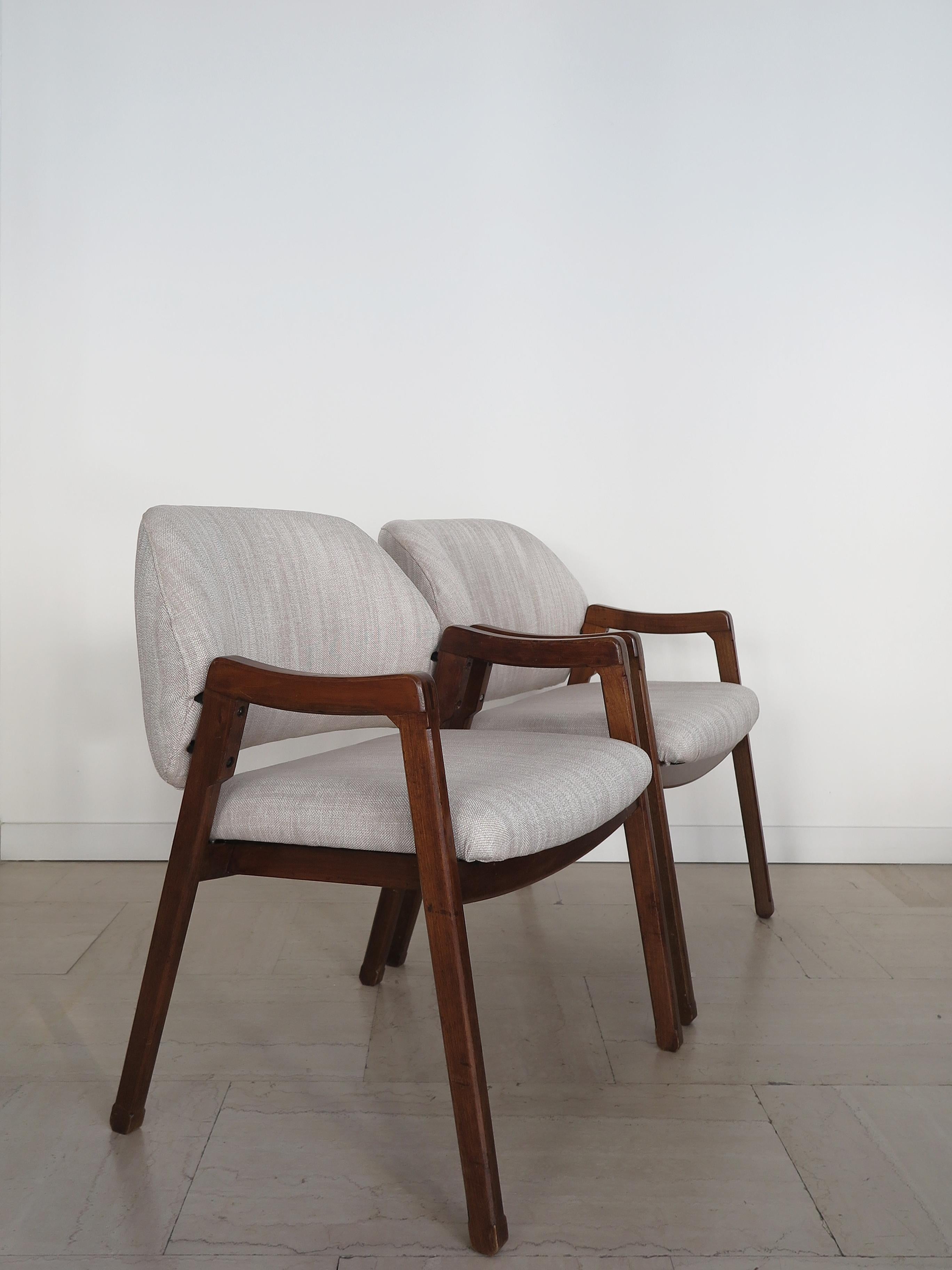 Mid-Century Modern Ico Parisi Italian Midcentury Fabric Wood Armchair Model 814 for Cassina, 1960s For Sale