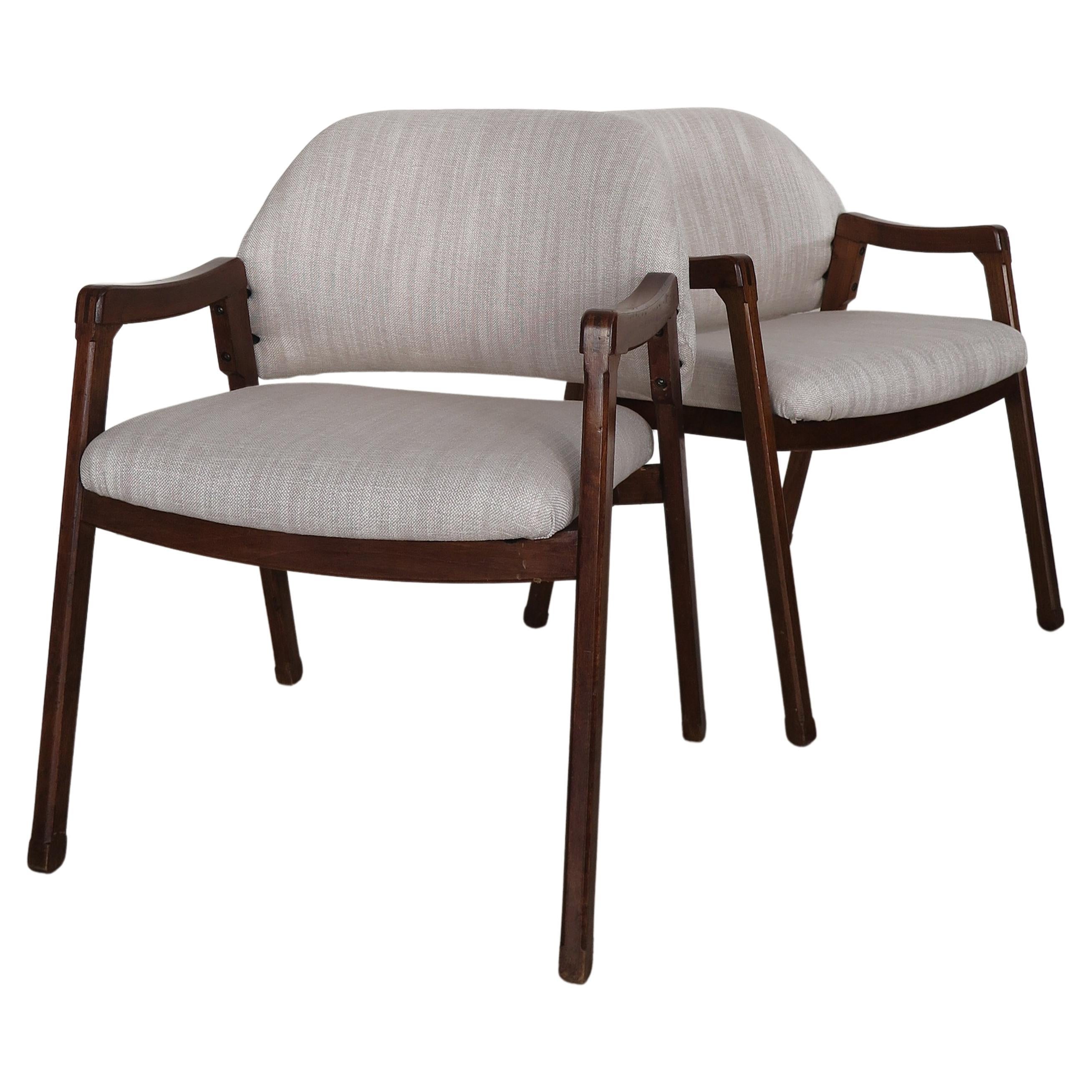 Ico Parisi Italian Midcentury Fabric Wood Armchair Model 814 for Cassina, 1960s For Sale