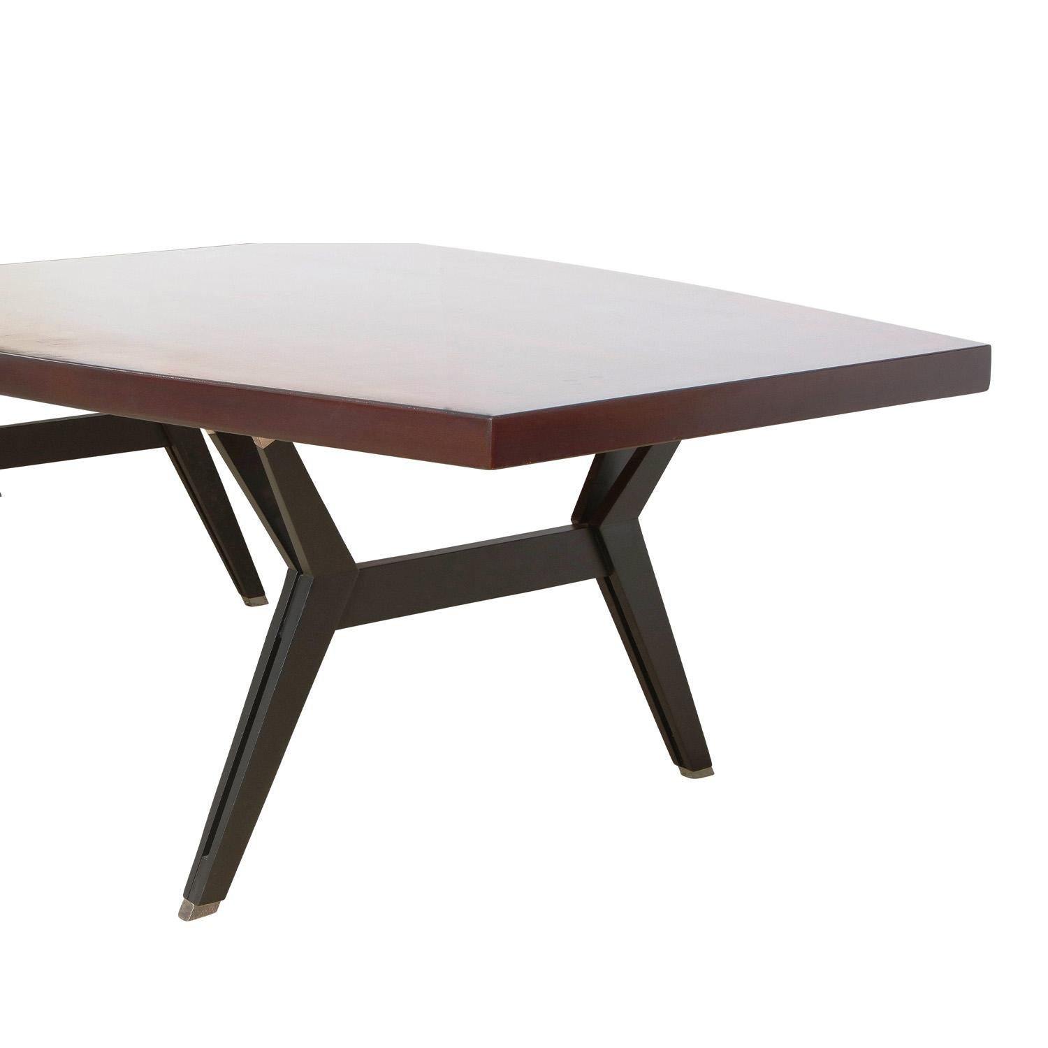 Italian Ico Parisi Large Dining Table with Mahogany Top and Sculptural Legs, 1950s