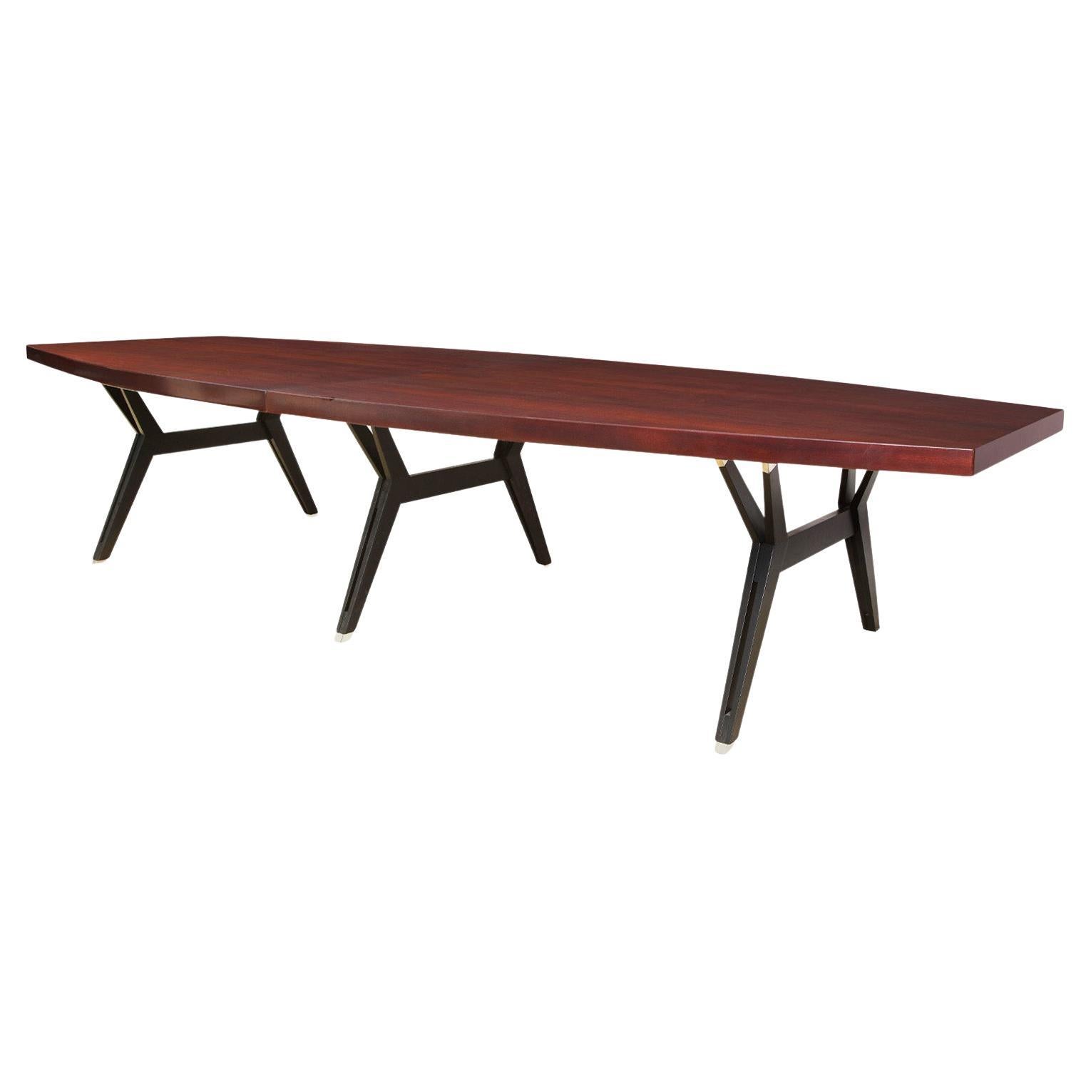 Ico Parisi Large Dining Table with Mahogany Top and Sculptural Legs, 1950s