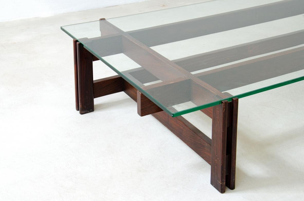 Italian Ico Parisi, large low table with wooden base