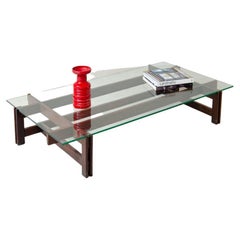 Ico Parisi, large low table with wooden base