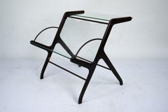 Portariviste Ico Parisi in Wood, ottone e vetro. Italia, anni '50