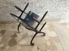 Revistero Ico Parisi Madera Vidrio Latón 1950 Italia