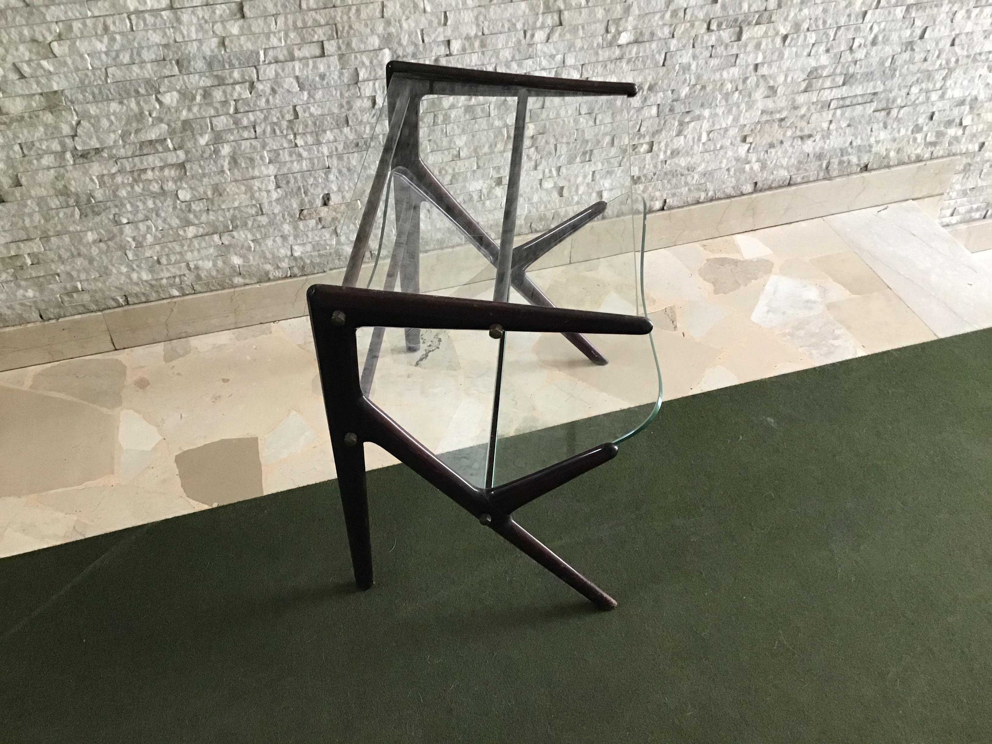 Ico Parisi Magazine Table Wood Brass, 1950, Italy For Sale 5