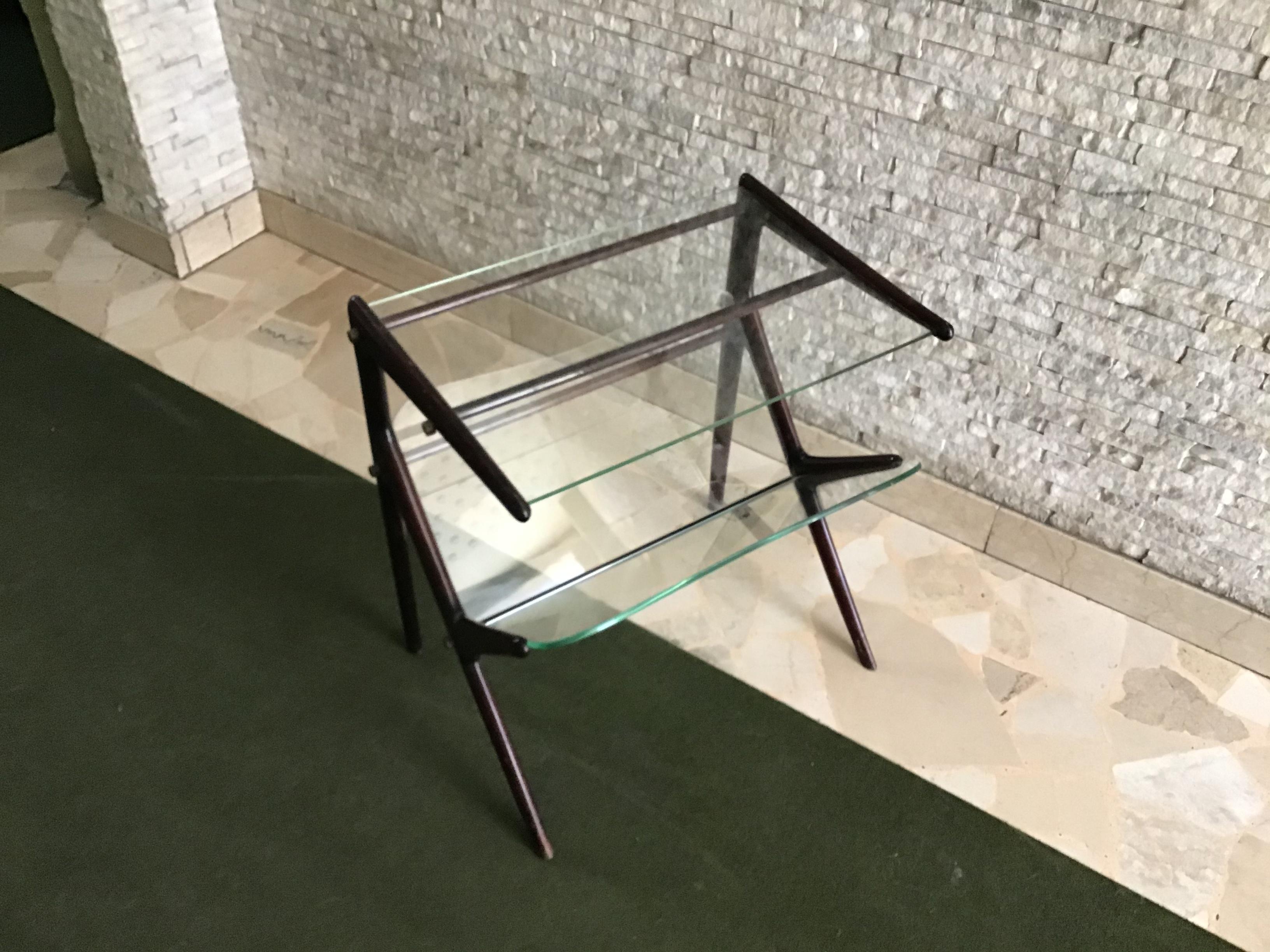 Ico Parisi Magazine Table Wood Brass, 1950, Italy For Sale 6