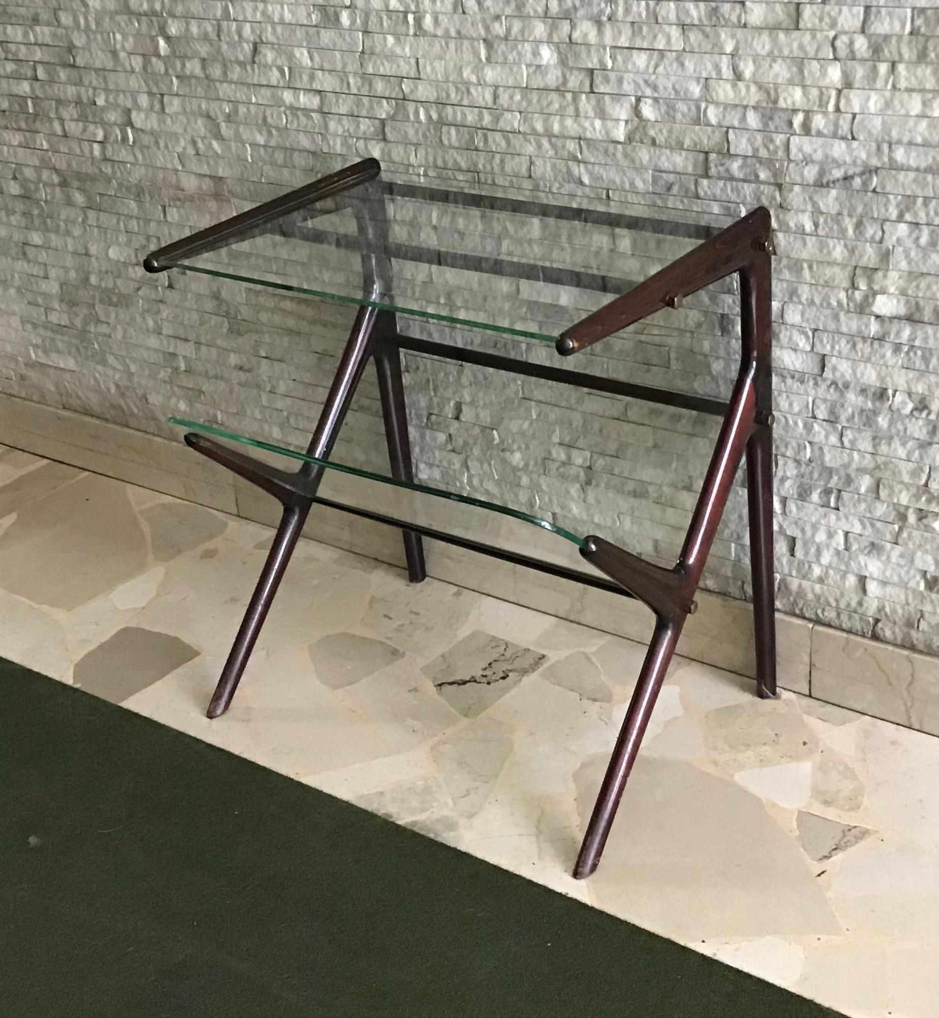 Ico Parisi Magazine Table Wood Brass, 1950, Italy For Sale 14