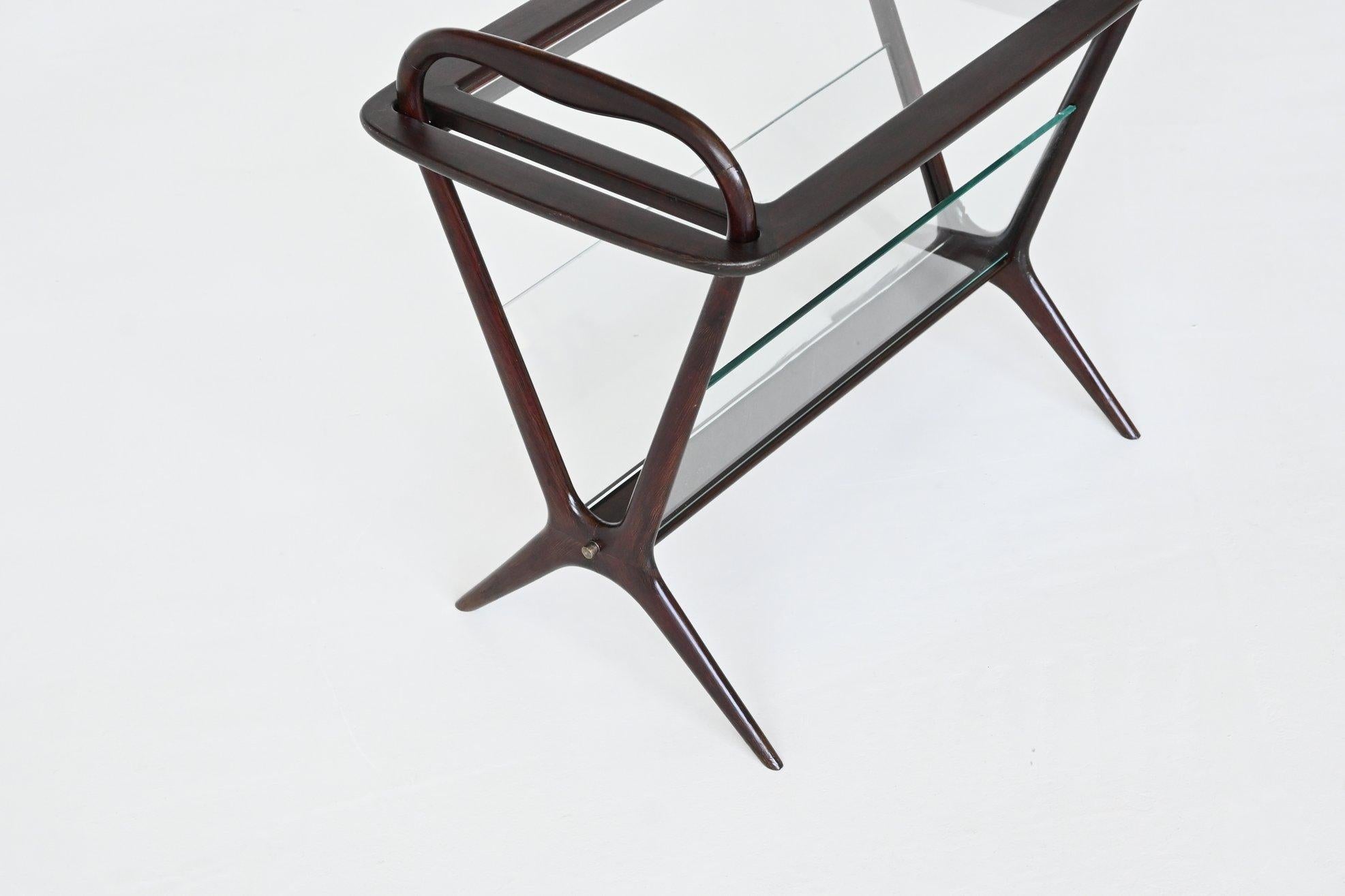 Brass Ico Parisi magazine tray table model 221 De Baggis Italy 1956