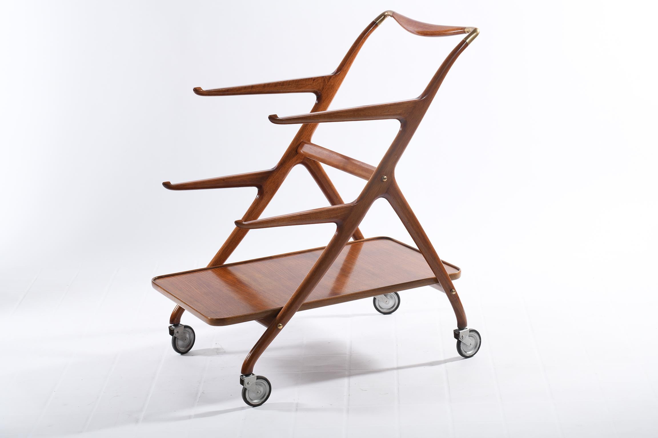 Ico Parisi Mid Century Italian Cart Three Removable Trays N°65  For Sale 1