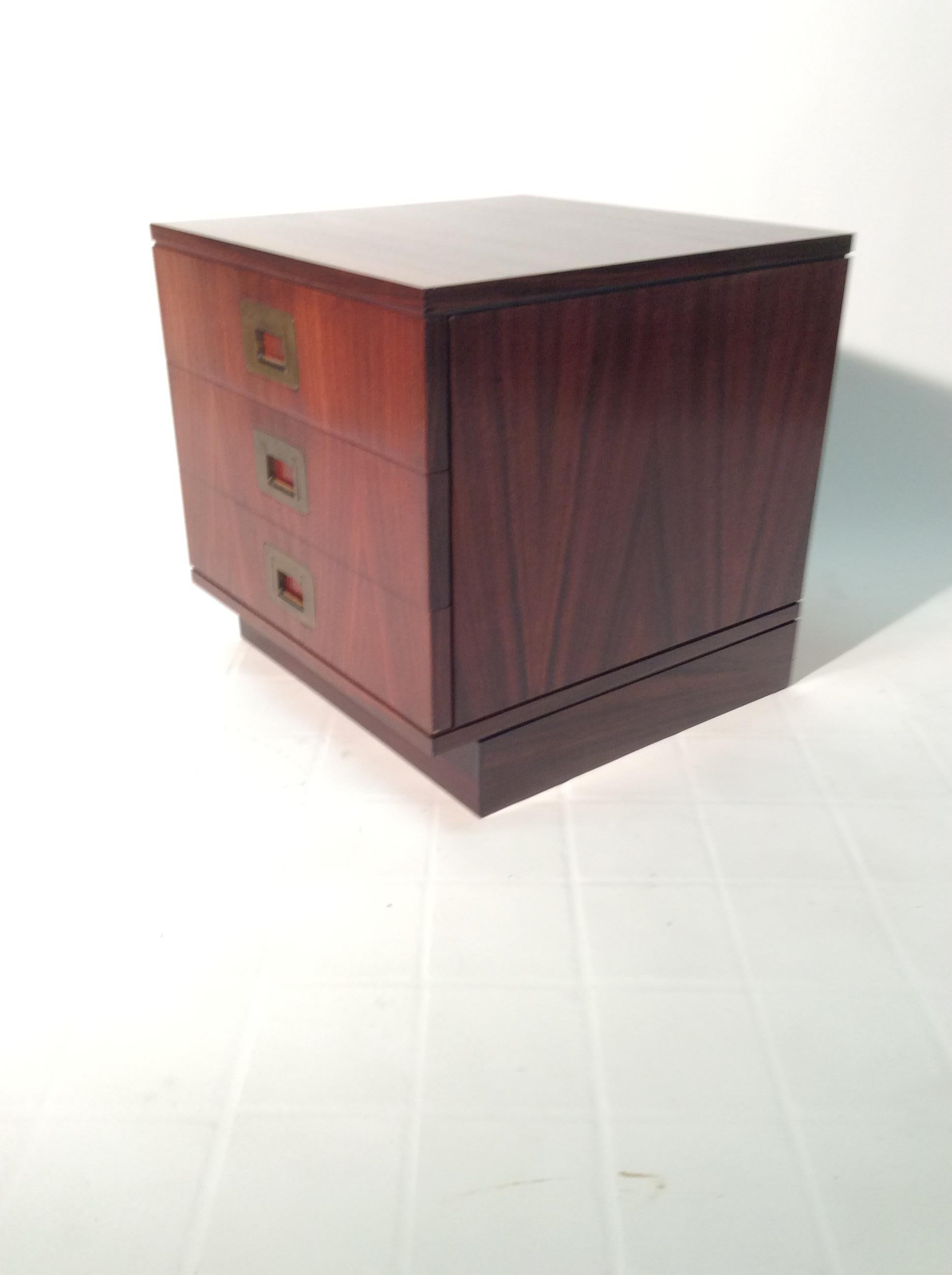 Ico Parisi Mid Century Italian Night Table Little Chest Brass Handles Published 5
