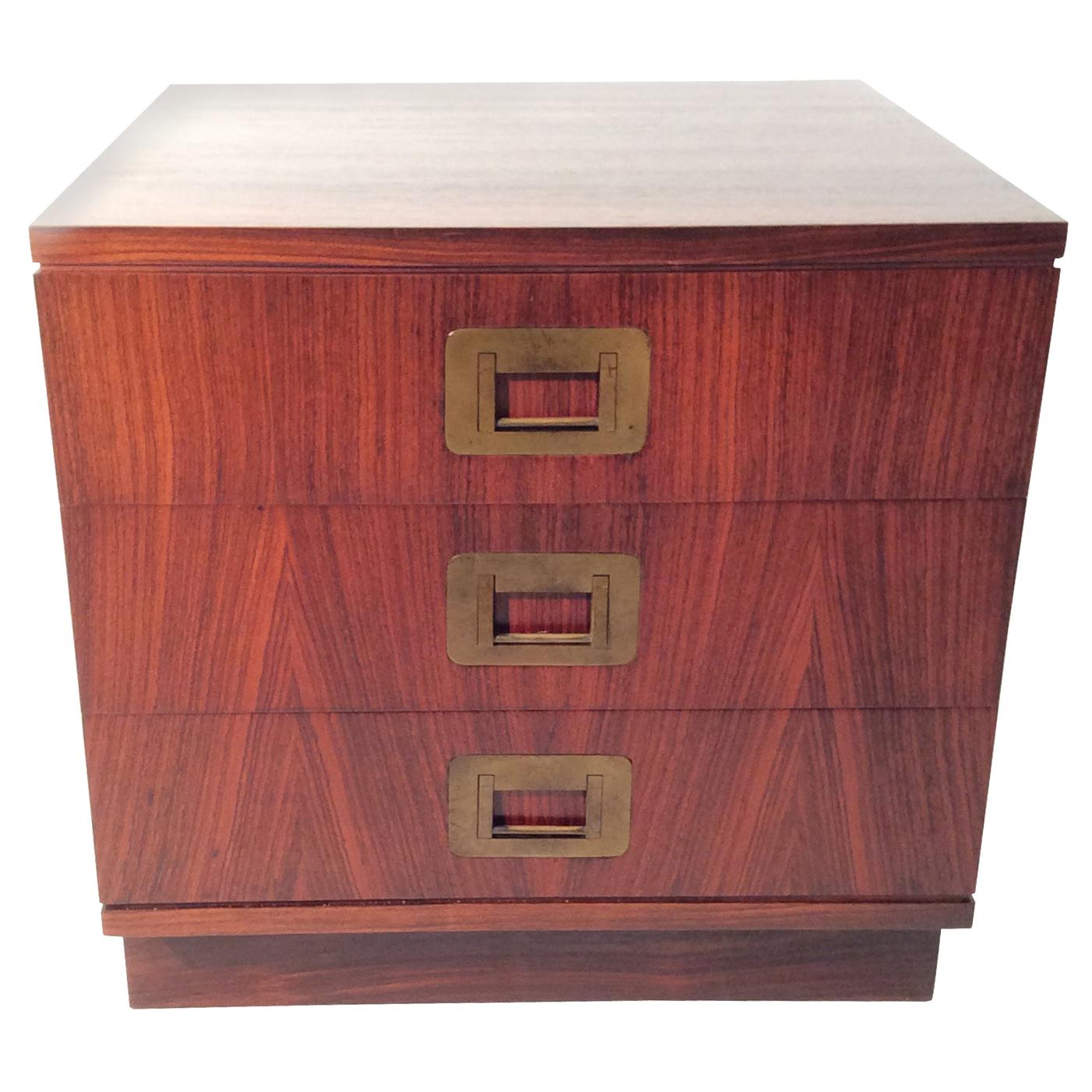 Ico Parisi Mid Century Italian Night Table Little Chest Brass Handles Published
