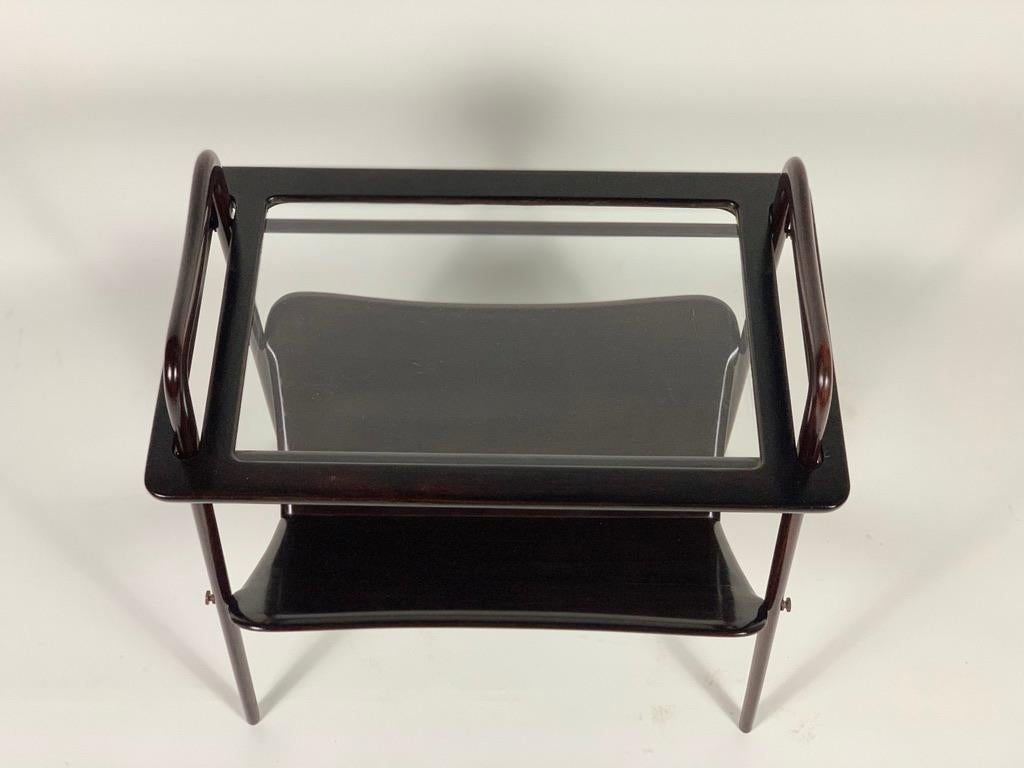 Ico Parisi Midcentury Italian Table Magazine Rack and Removable Tray In Good Condition In Firenze, Toscana