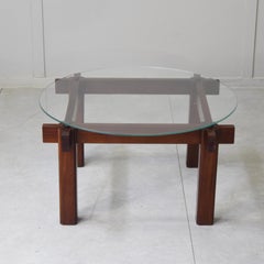 Ico Parisi Mid-Century Modern Coffee Table, Glass and Teak, 1965