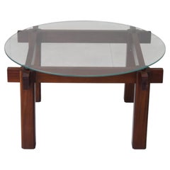 Ico Parisi Mid-Century Modern Coffee Table, Glass and Teak, 1965