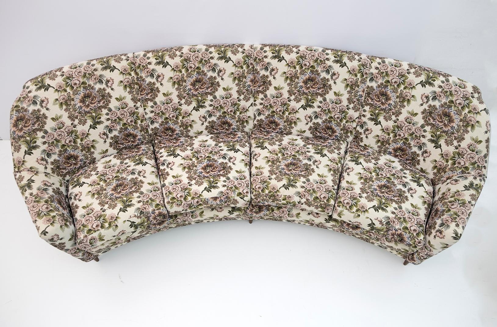 Fabric Ico Parisi Mid-Century Modern Four Armchairs and Sofa for Ariberto Colombo, 50s