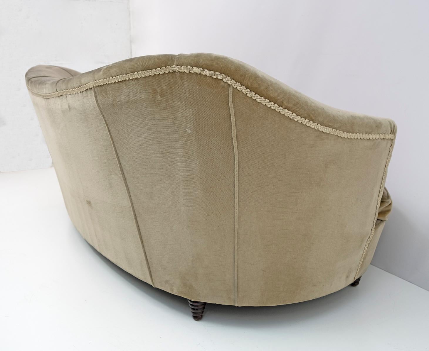 Ico Parisi Mid-Century Modern Italian Curved Sofa for Ariberto Colombo, 50s 5